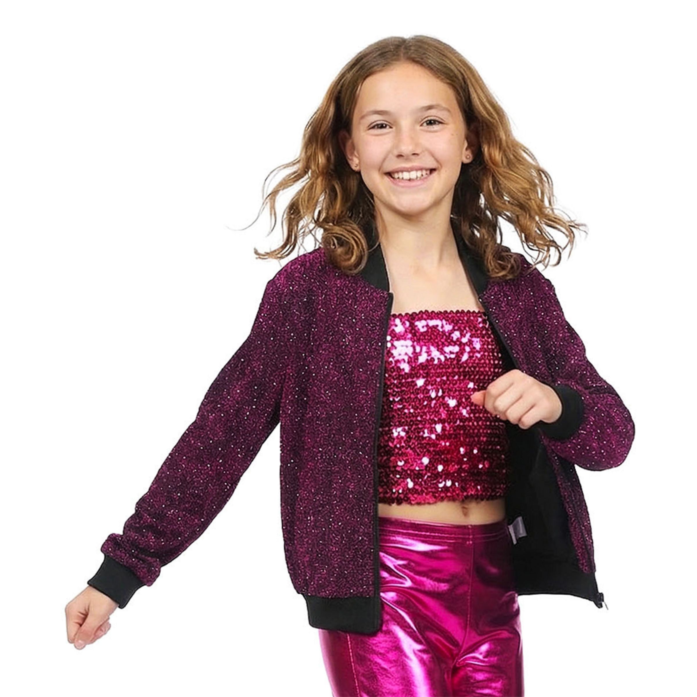 Glitterjacka Rosa för Barn - Medium/Large