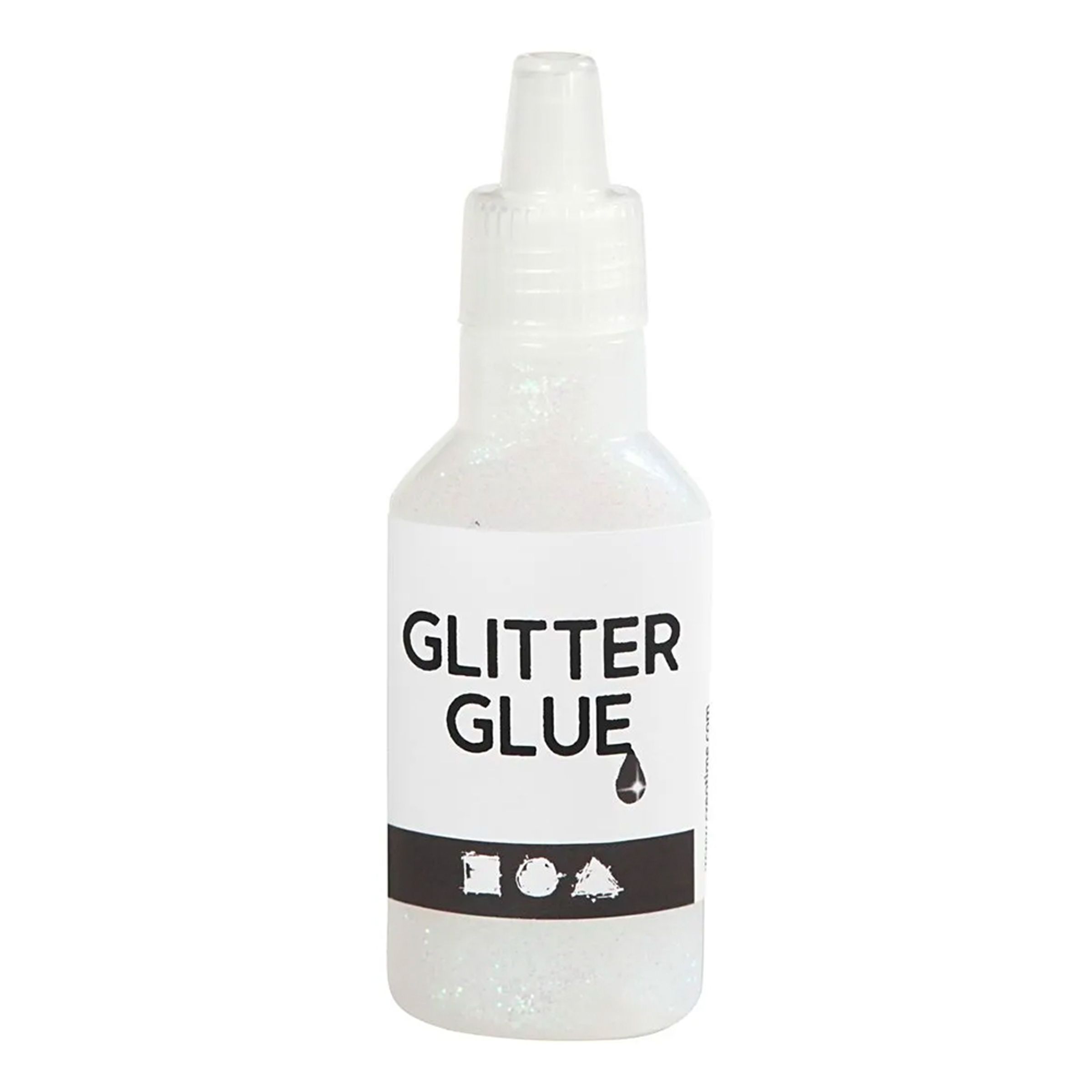 Glitterlim, holografisk hvid, 25ml/ 1 fl.