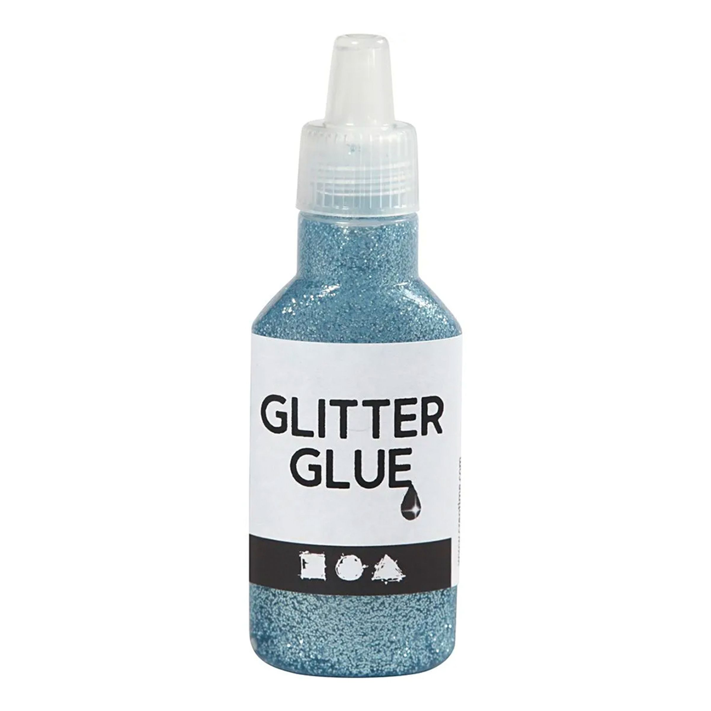 Glitterlim, lyseblå, 25ml/ 1 fl.