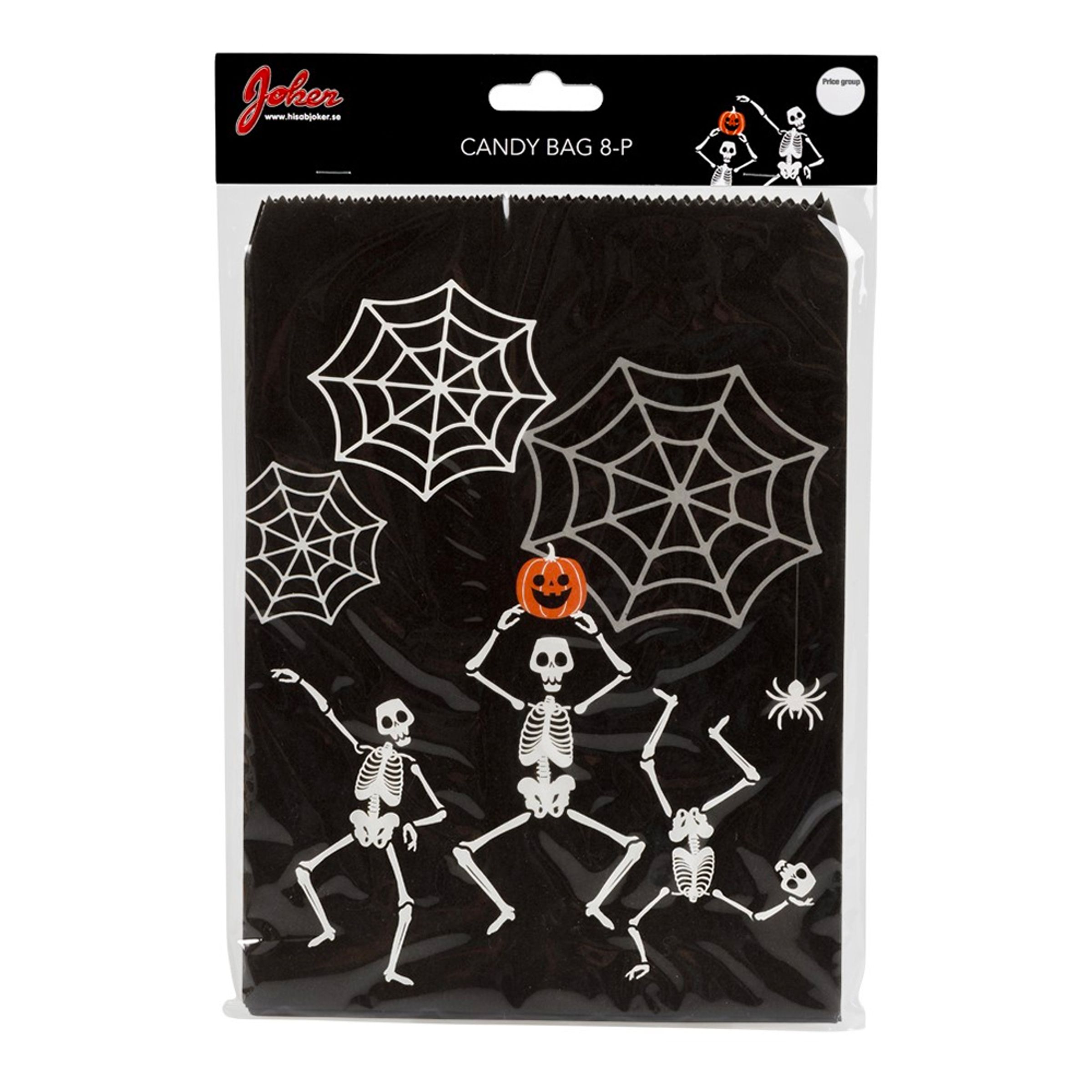 Godispåsar Halloween Skelett - 8-pack | Hem - Festartiklar - Kalastillbehör - Kalaspåsar | Pryloteket