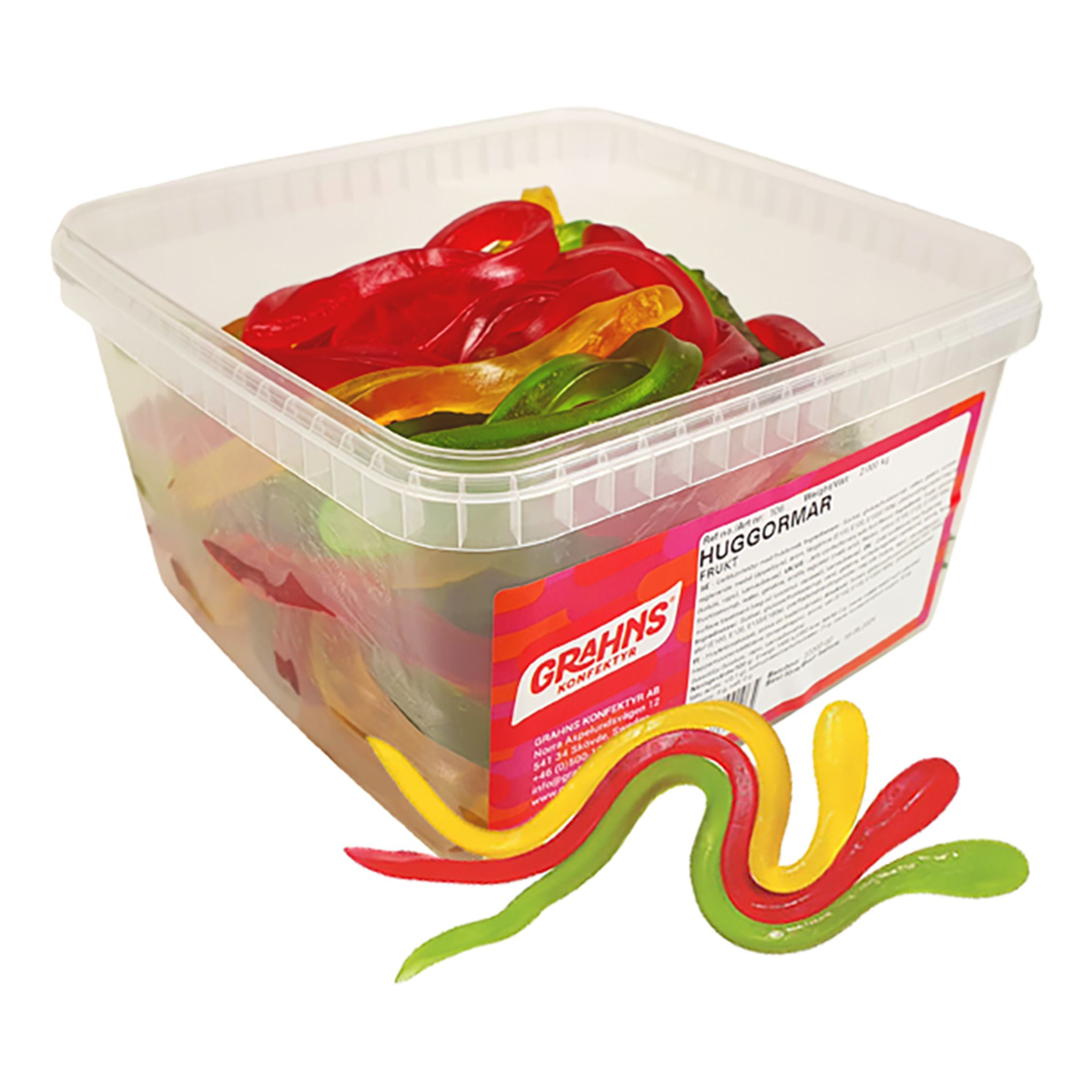 Hugorme Frugt Bland-selv slik i kasser 2 kg