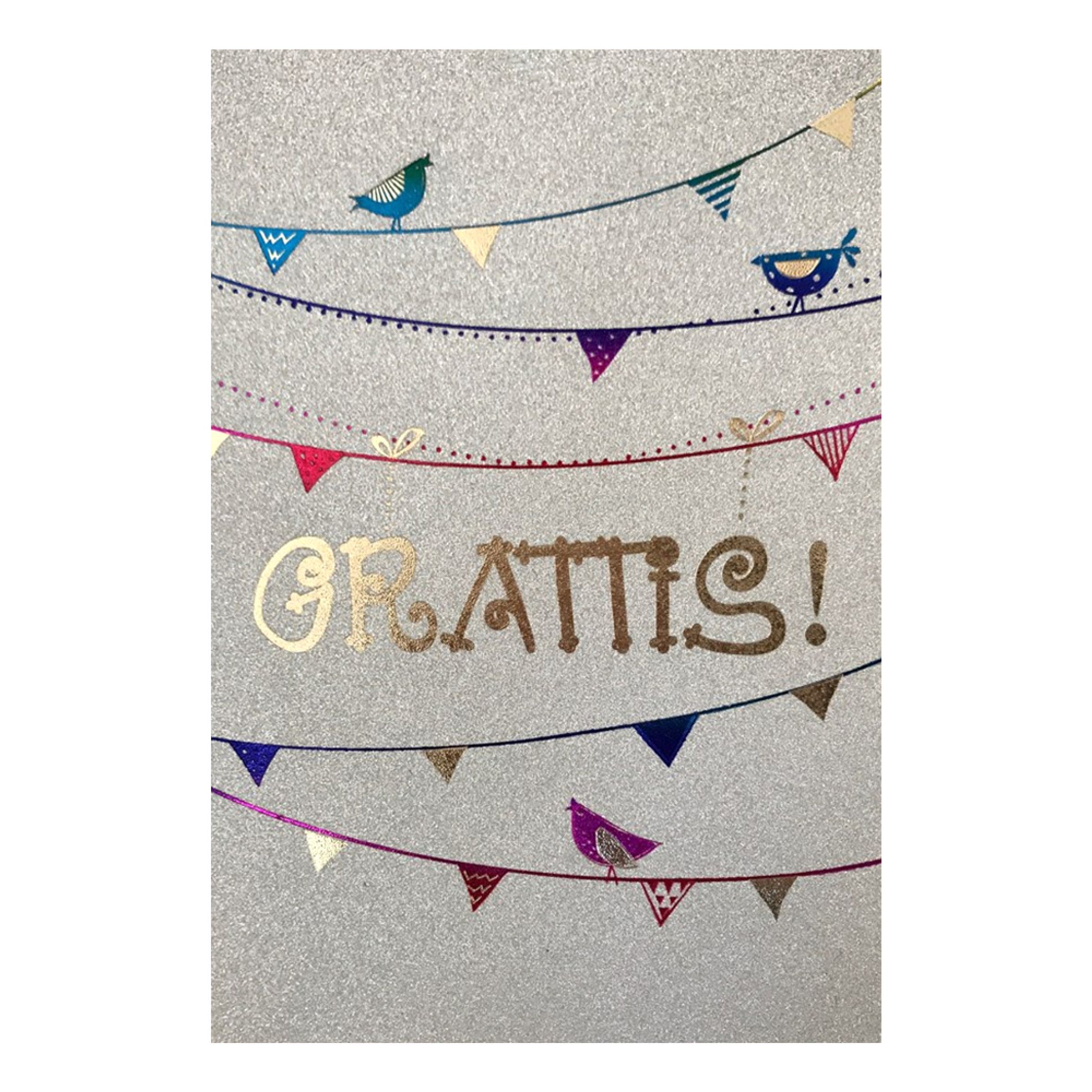 Gratulationskort Grattis med Vimplar | Hem - Festartiklar - Hälsningskort - Gratulationskort | Party Outlet