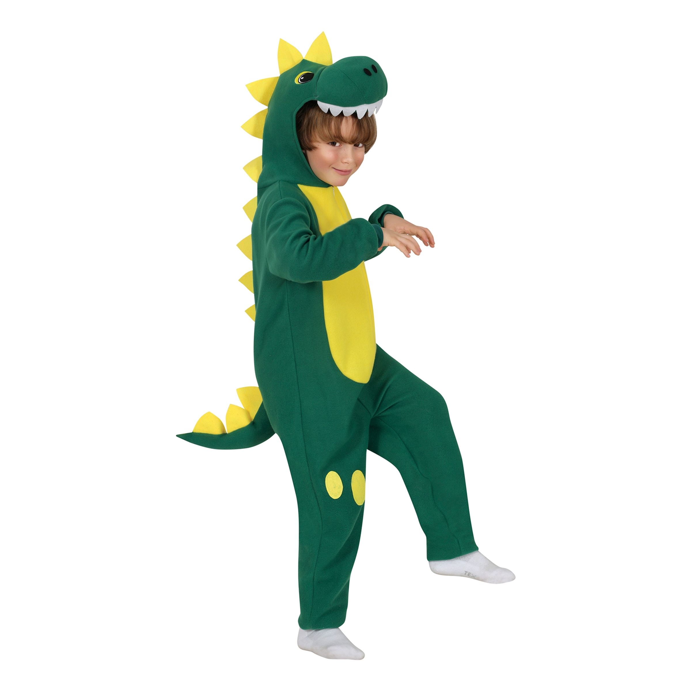 Grønn Dinosaur Barn Kostyme - Medium