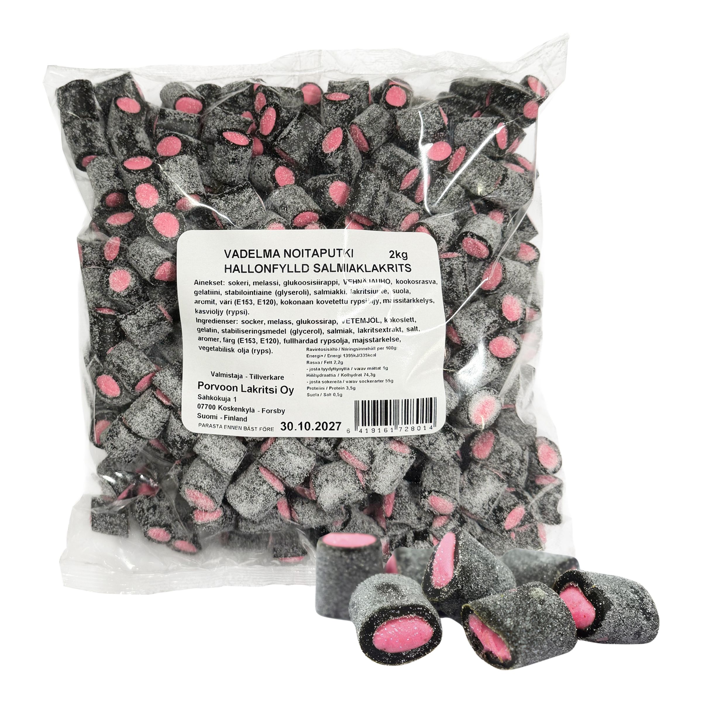 Hallonfylld Salmiaklakrits Storpack - 2 kg | Hem - Godis & Läsk - Godis - Lakrits | Pryloteket