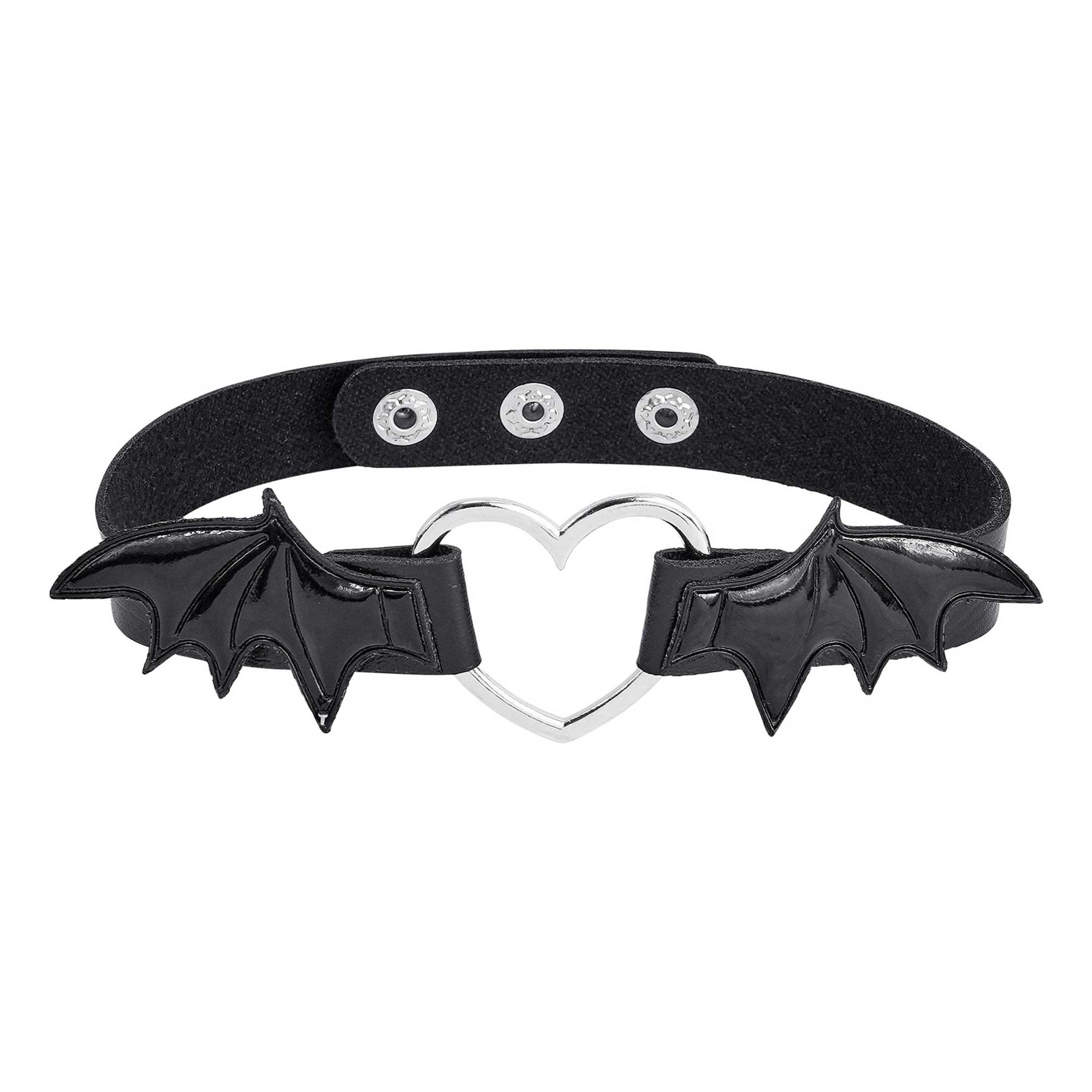 Halskjede Choker med Hjerte Flaggermus - One size
