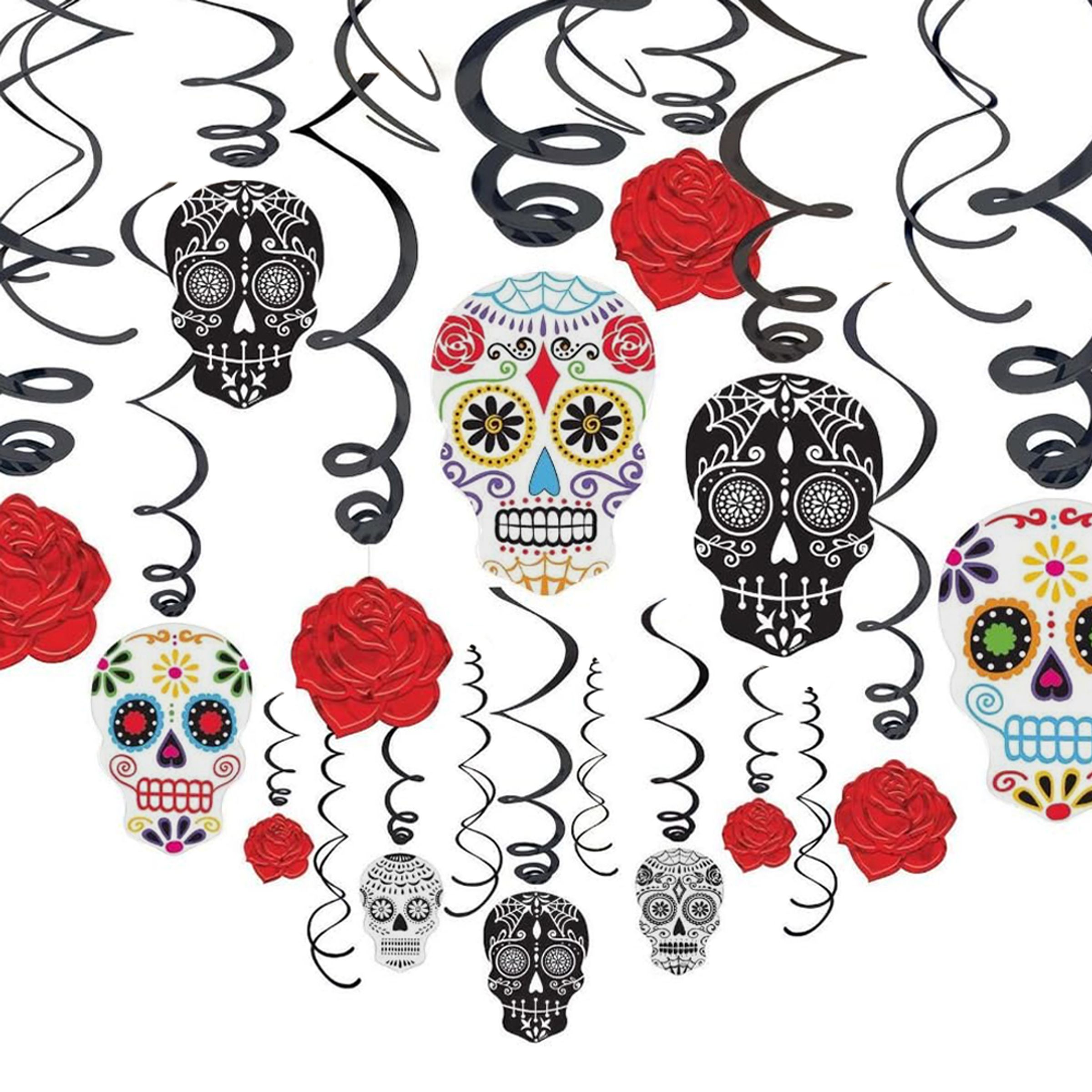 Hængende Swirls Day of the Dead - 30-pak