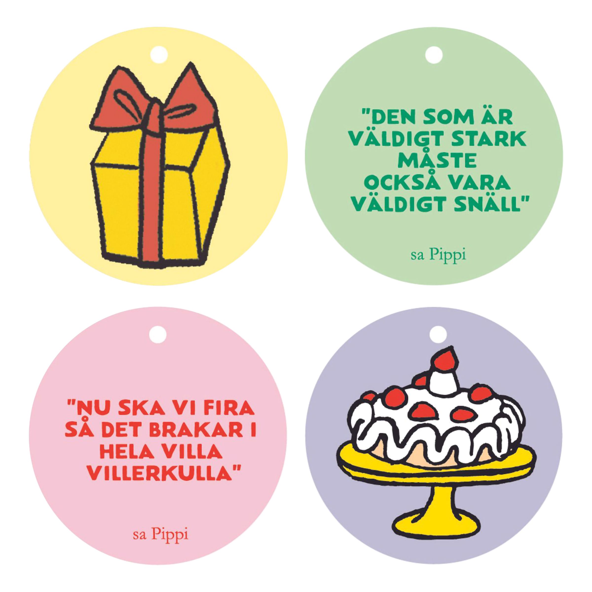 Hængeetiketter Pippi Langstrømpe - 20-pak