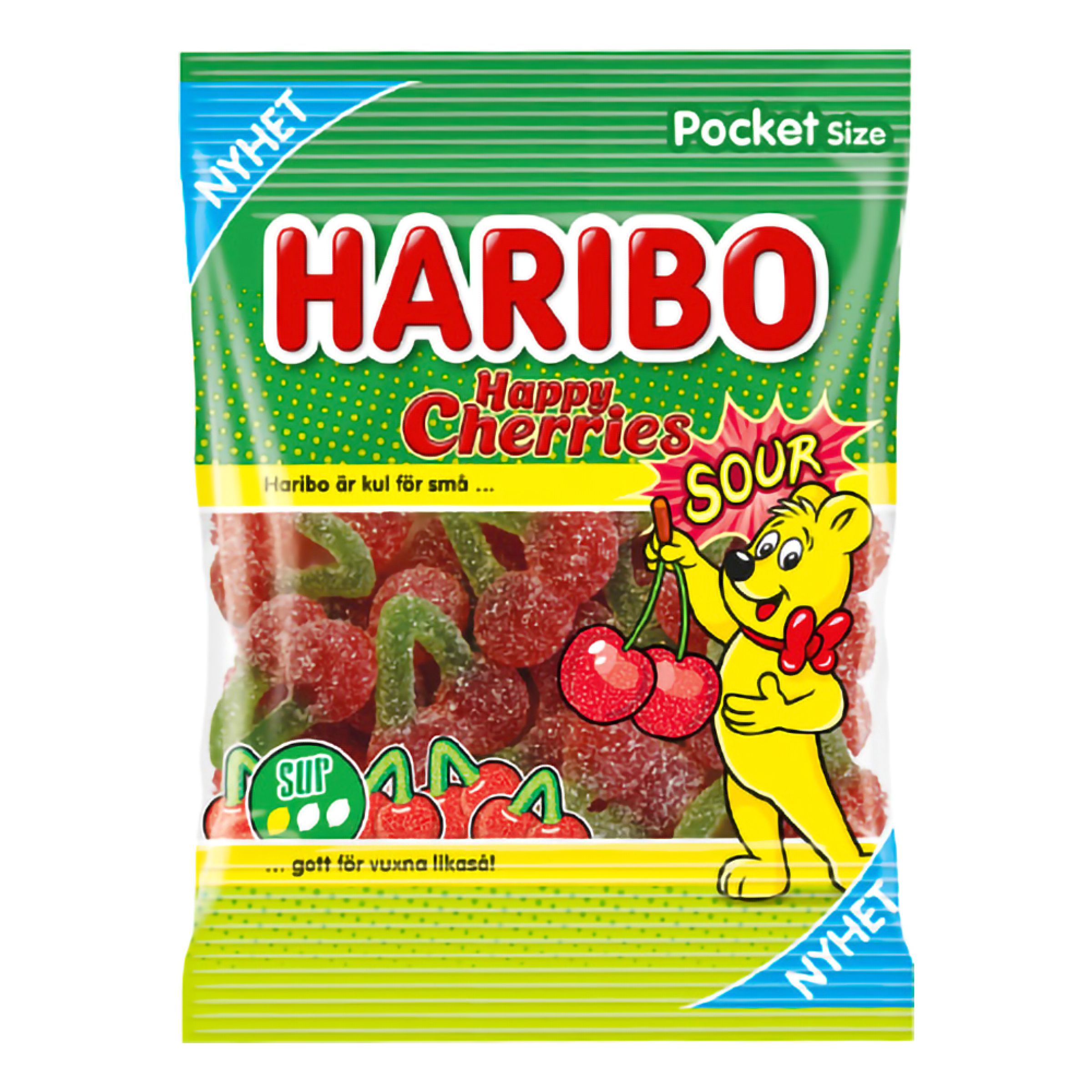 Haribo Happy Cherries Sour - 75 g | Hem - Godis & Läsk - Godis - Surt Godis | Maskeradspecialisten