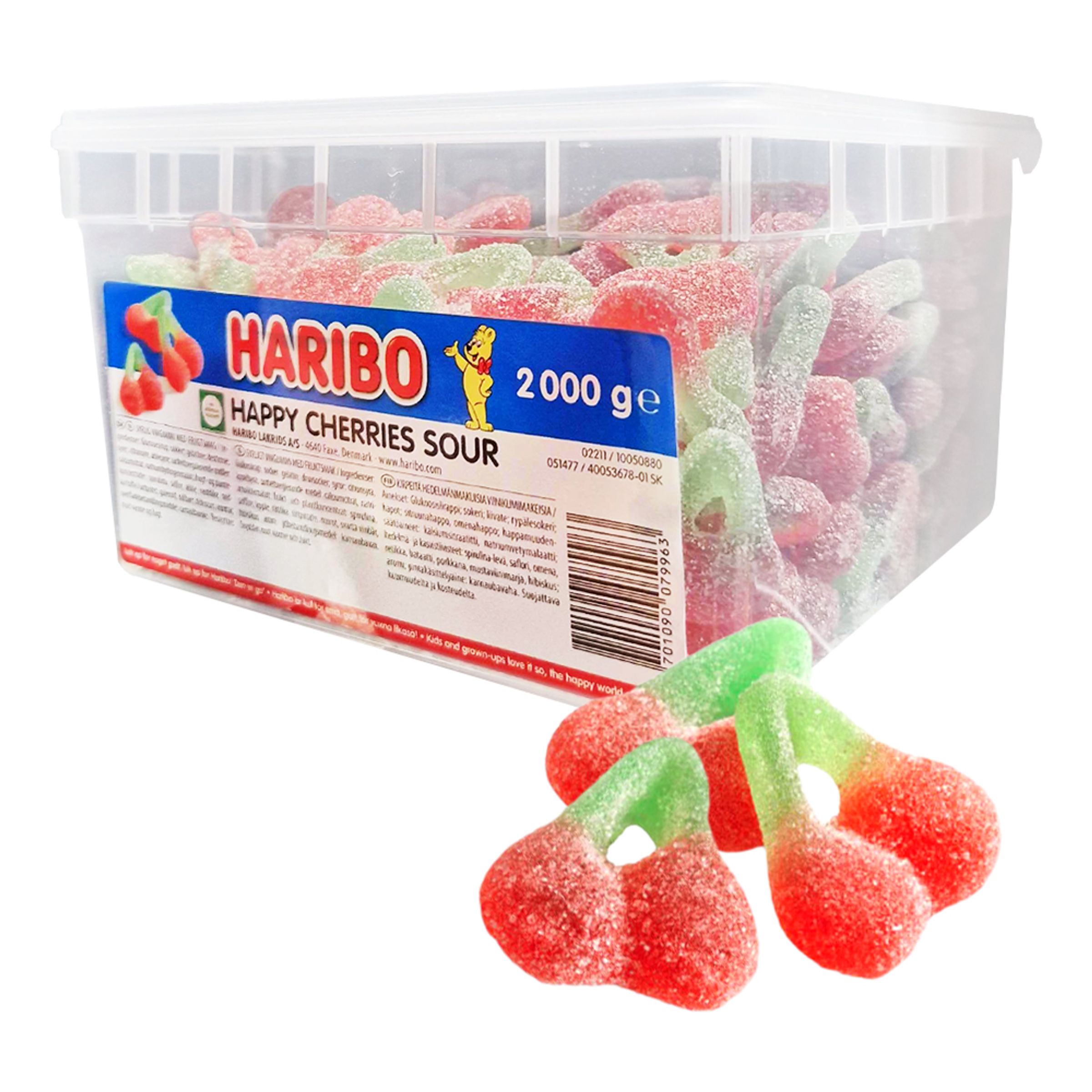 Haribo Happy Cherries Sour Storpack - 2 kg | Hem - Godis & Läsk - Godis - Surt Godis | Maskeradspecialisten
