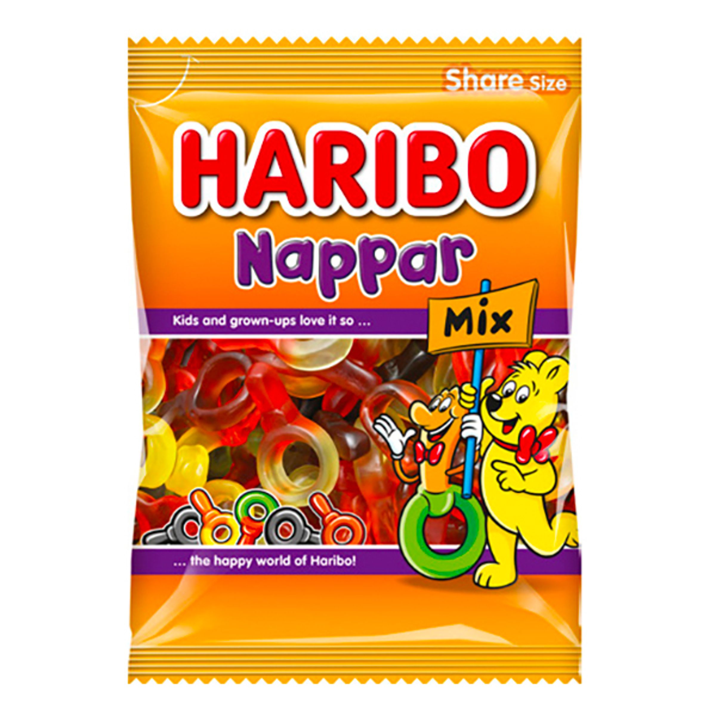 Haribo Nappar Mix - 275 g | Hem - Godis & Läsk - Godis - Retrogodis | Maskeradspecialisten
