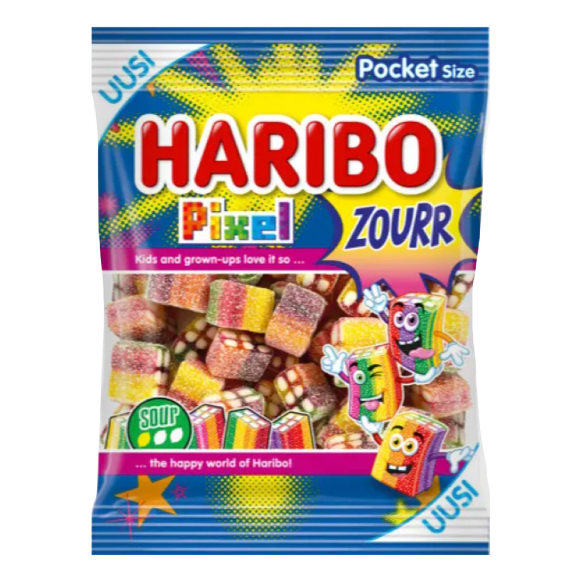 Haribo Pixel Zourr - 80 g | Hem - Godis & Läsk - Godis - Surt Godis | Maskeradspecialisten