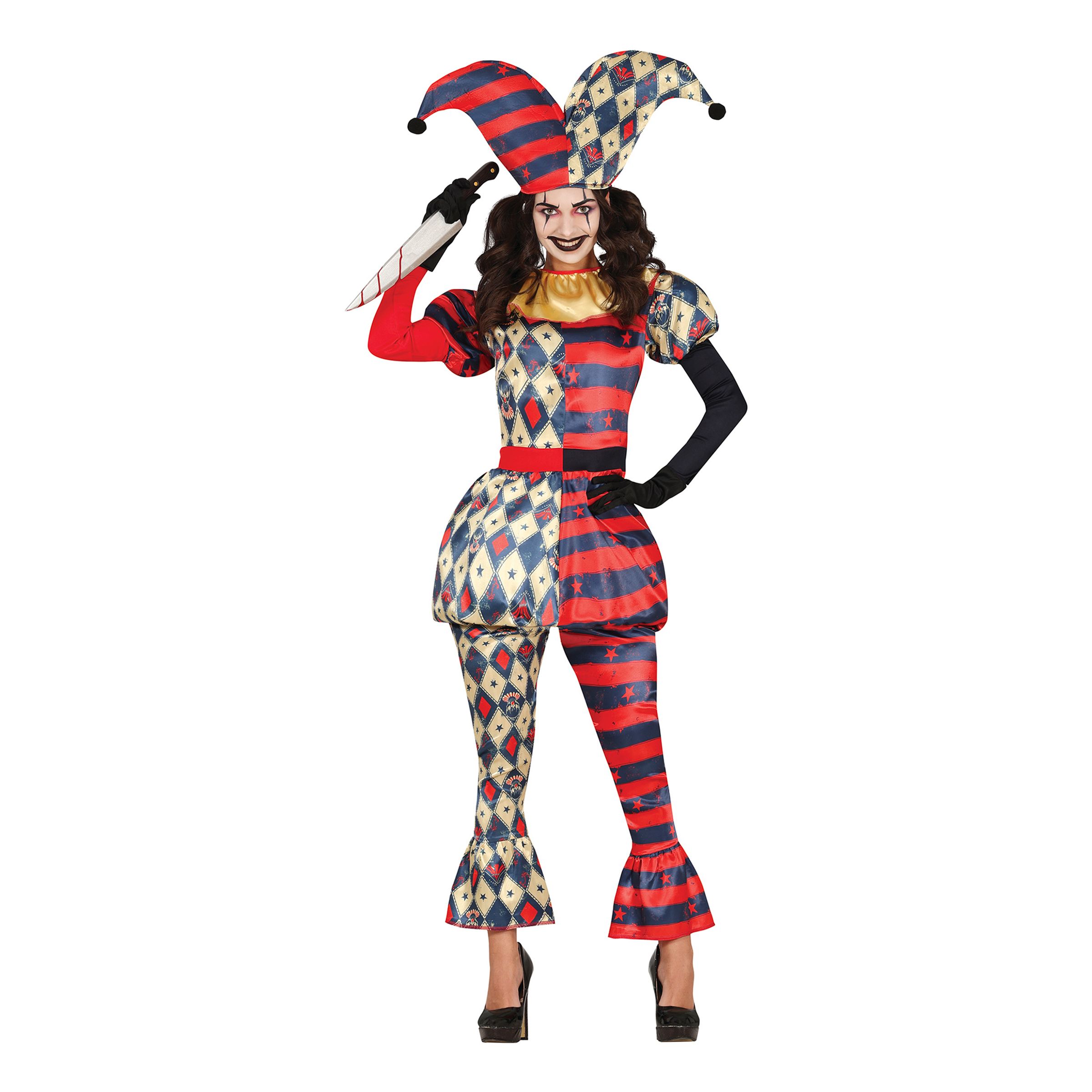 Harlequin Gycklare Dam Maskeraddräkt - Large | Hem - Maskerad - Maskeraddräkter - Damdräkter | Maskeradspecialisten