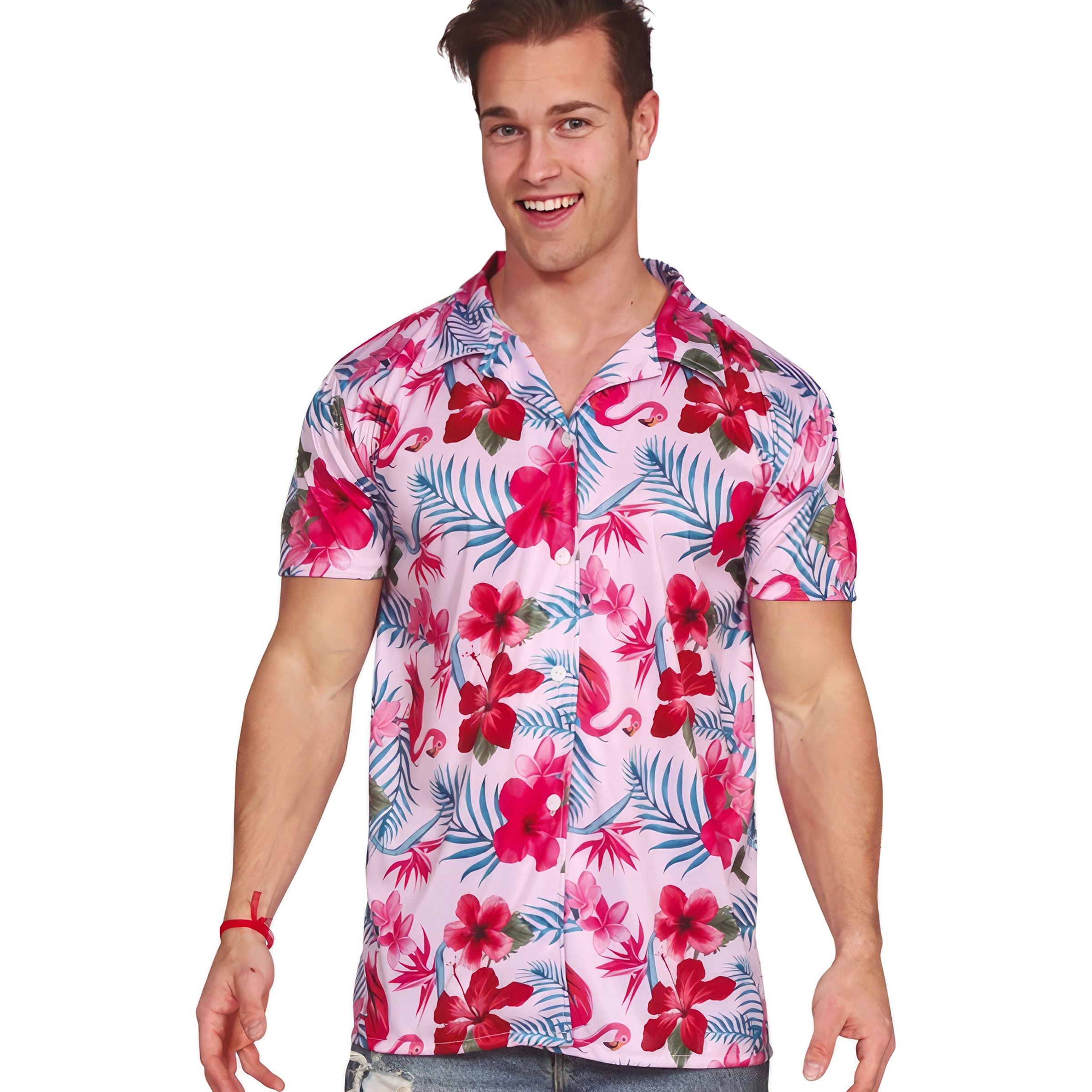 Hawaiiskjorta Flamingo - Large | Hem - Teman - Färger - Rosa | Party Outlet