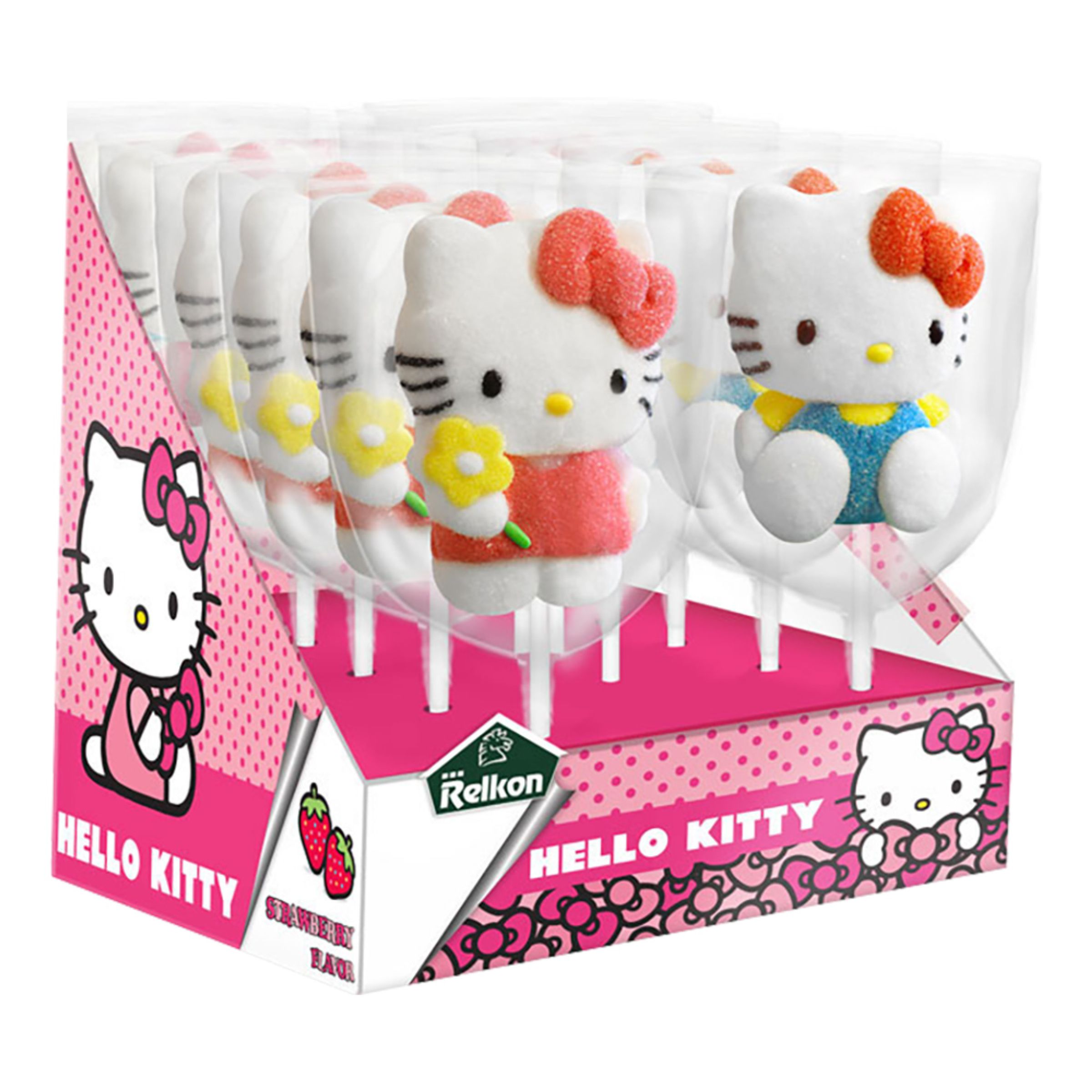 Hello Kitty Marshmallow Slikkepind - 12 x 45 g