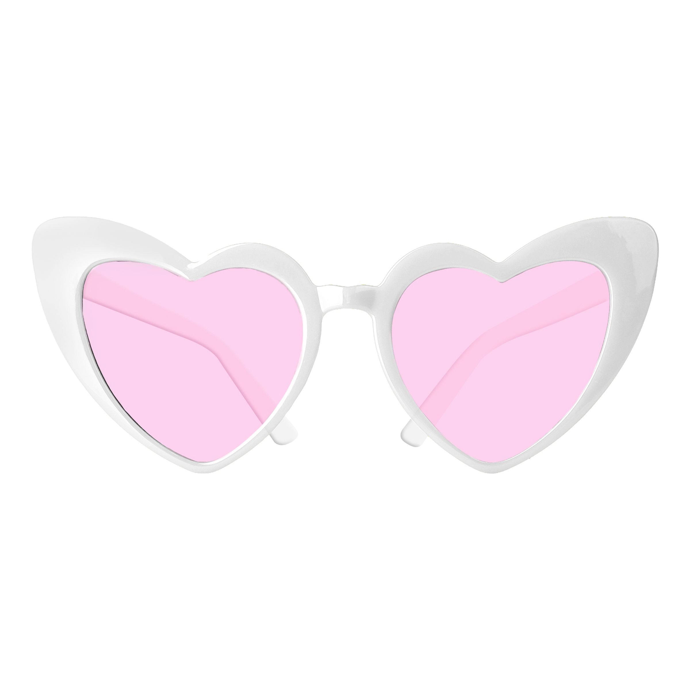 Hjertebriller Retro Hvid/Rosa - One size