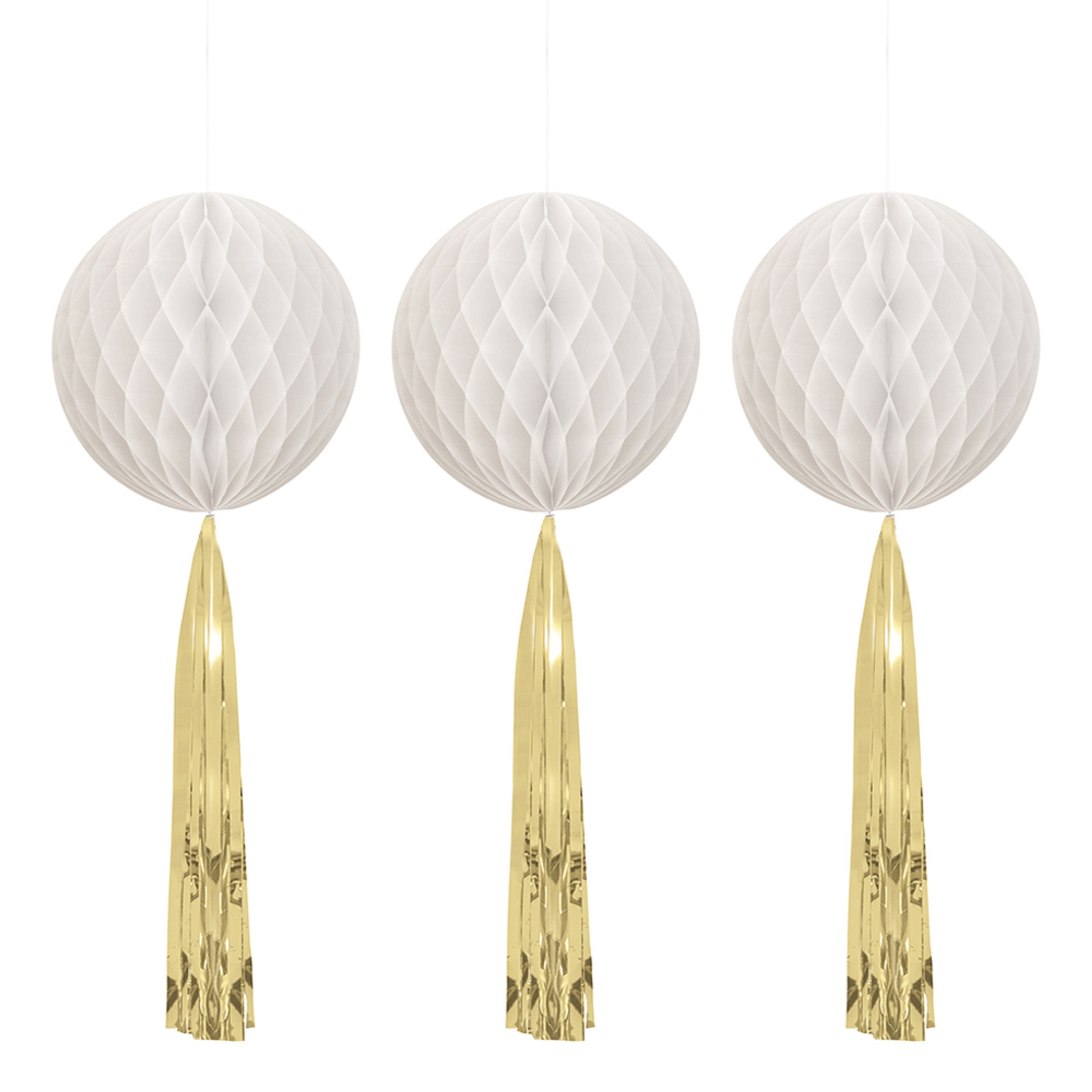 Honeycomb Hvid/Guld - 3-pak