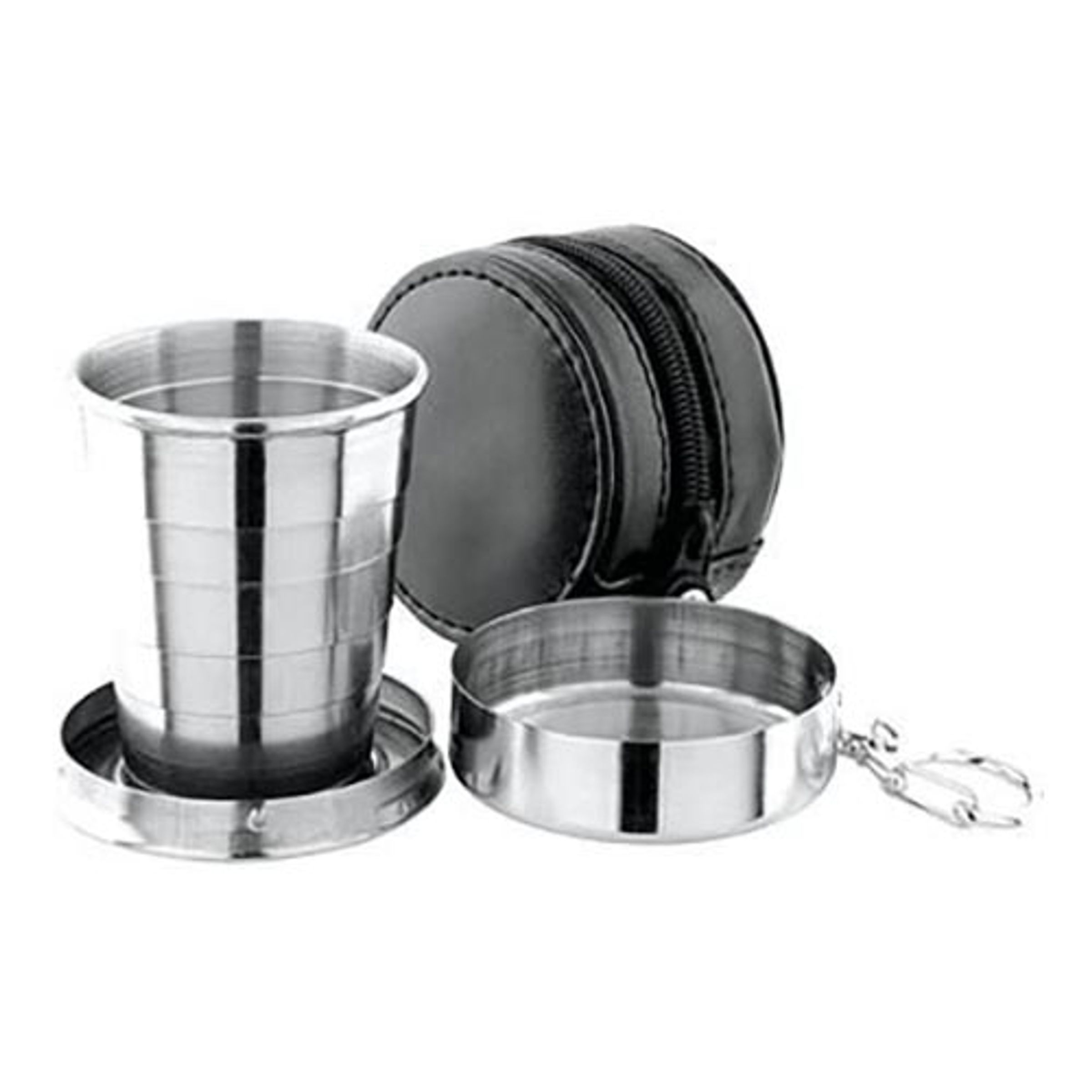 Sammenleggbart shotglass i rustfritt stål