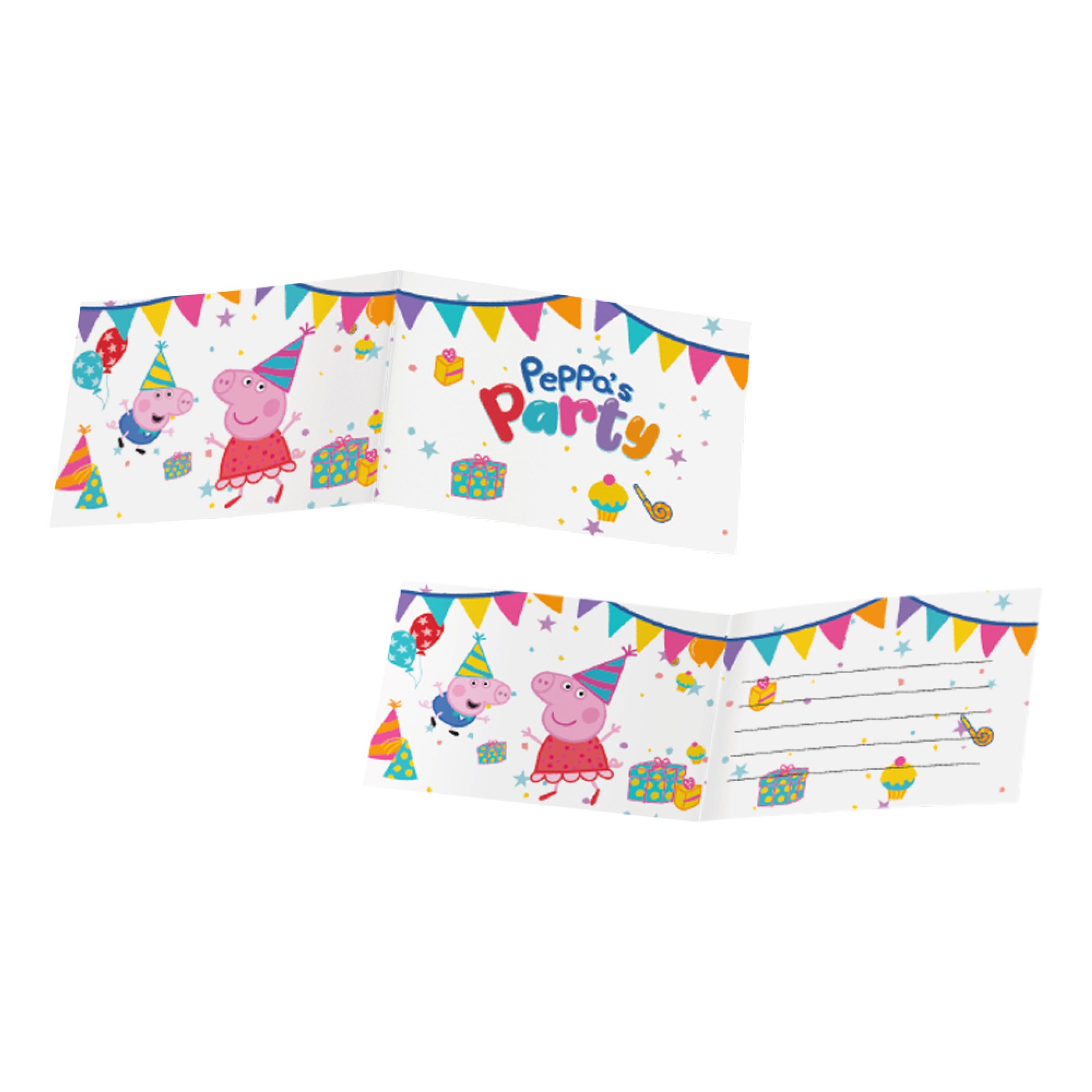Invitationskort Gurli Gris&trade; Peppa’s Party - 6-pak