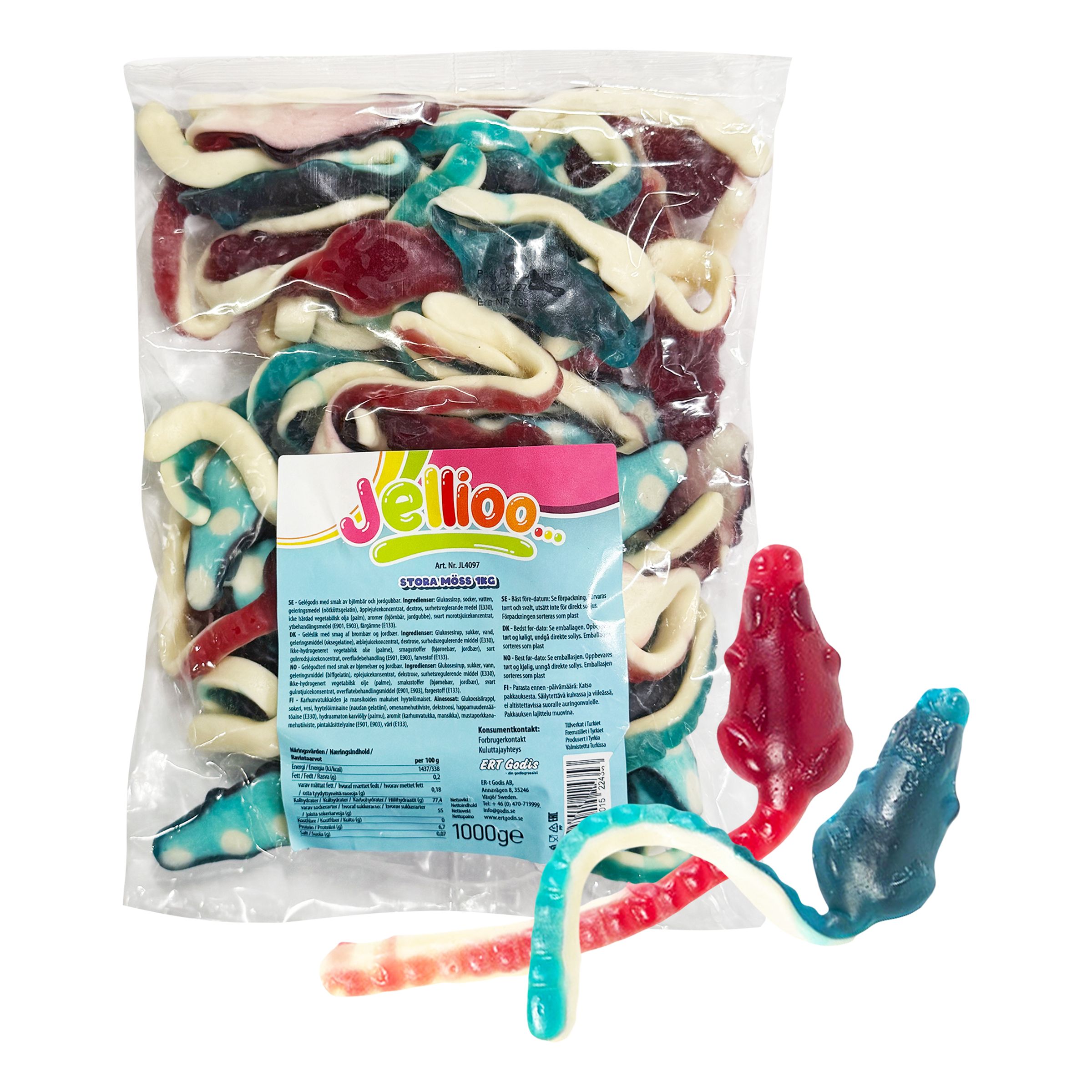 Jellioo Stora Möss Storpack - 1 kg | Hem - Godis & Läsk - Godis - Gelégodis | Maskeradspecialisten