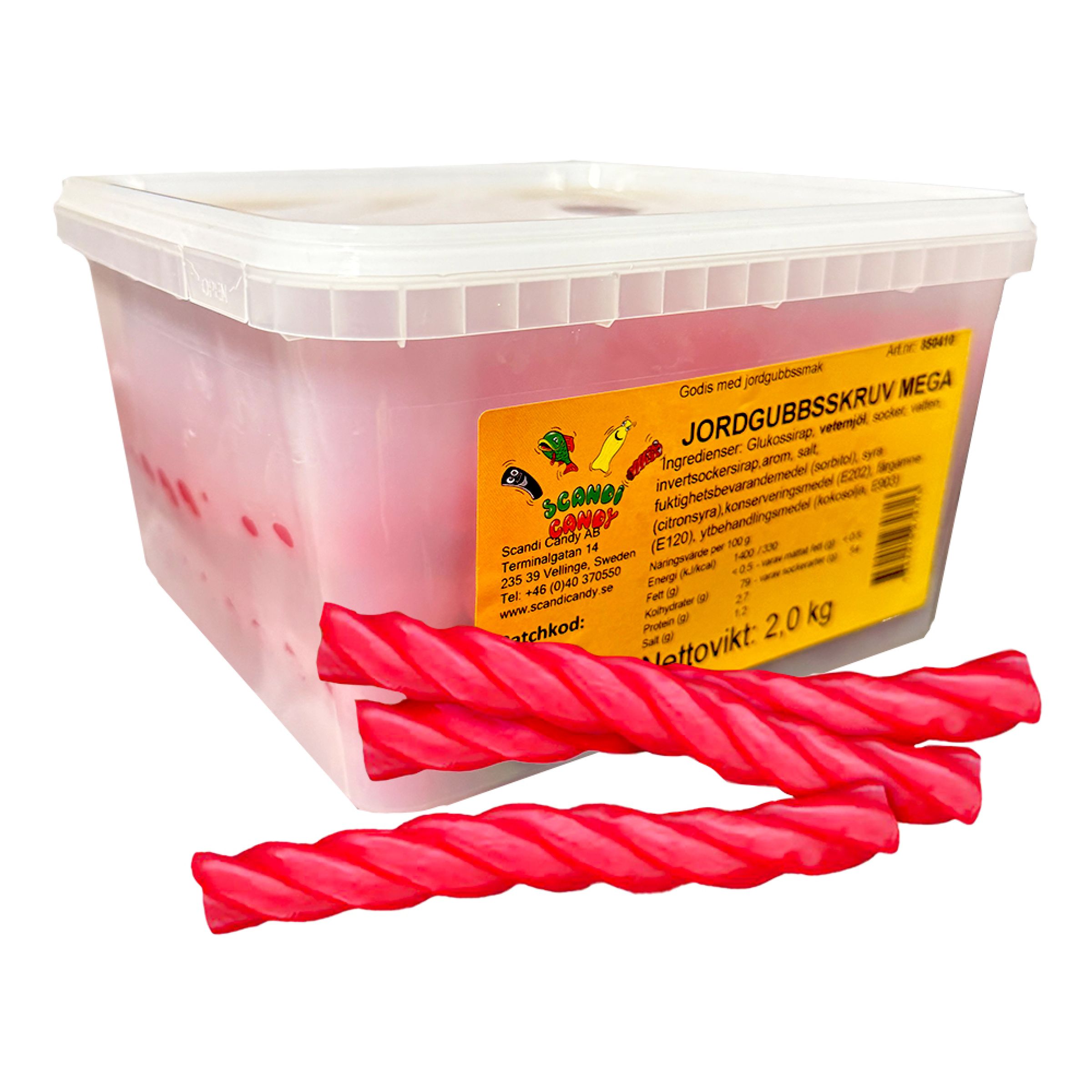 Jordbærskruer Mega Bøtte - 2 kg