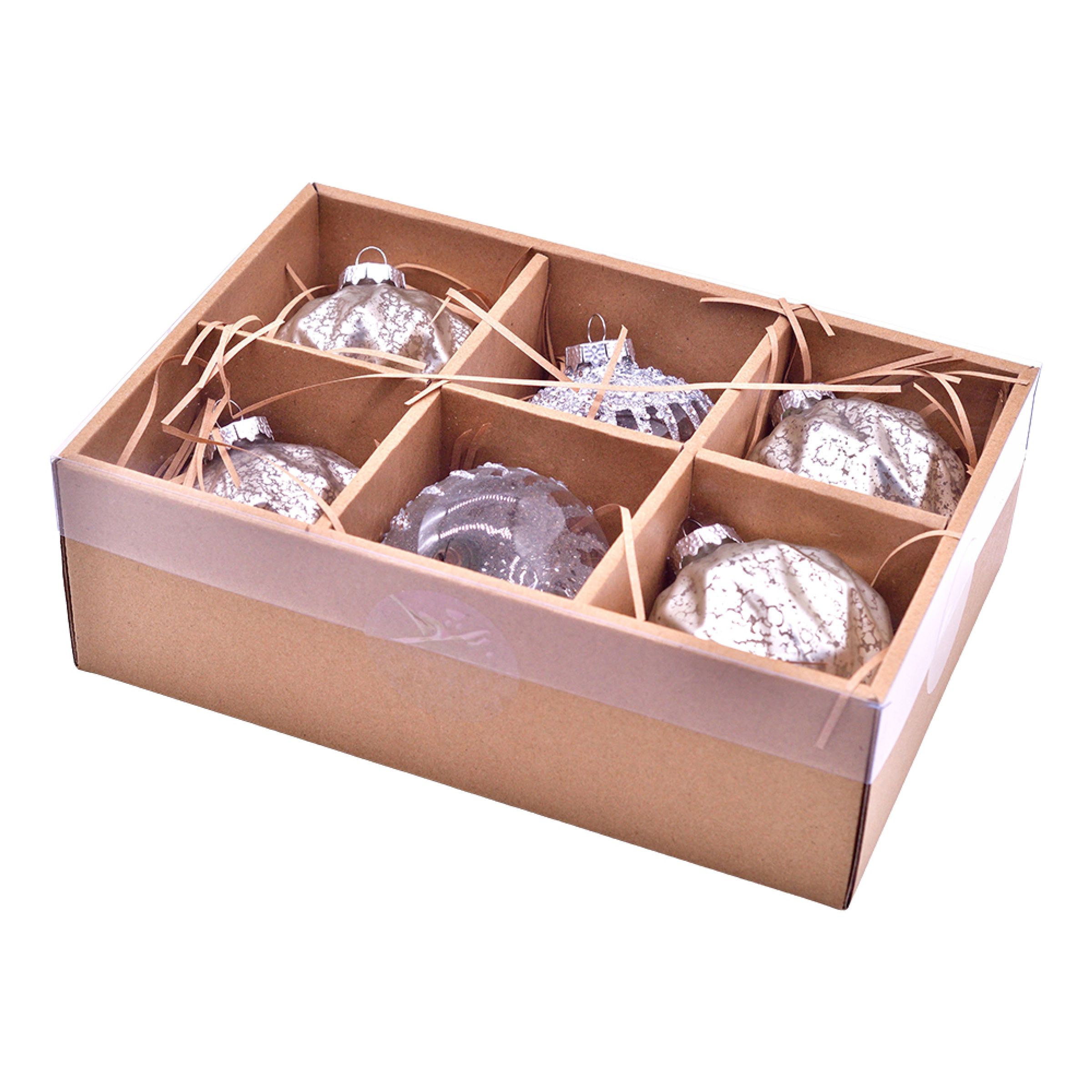 Julekugler Silver Mix - 6-pak