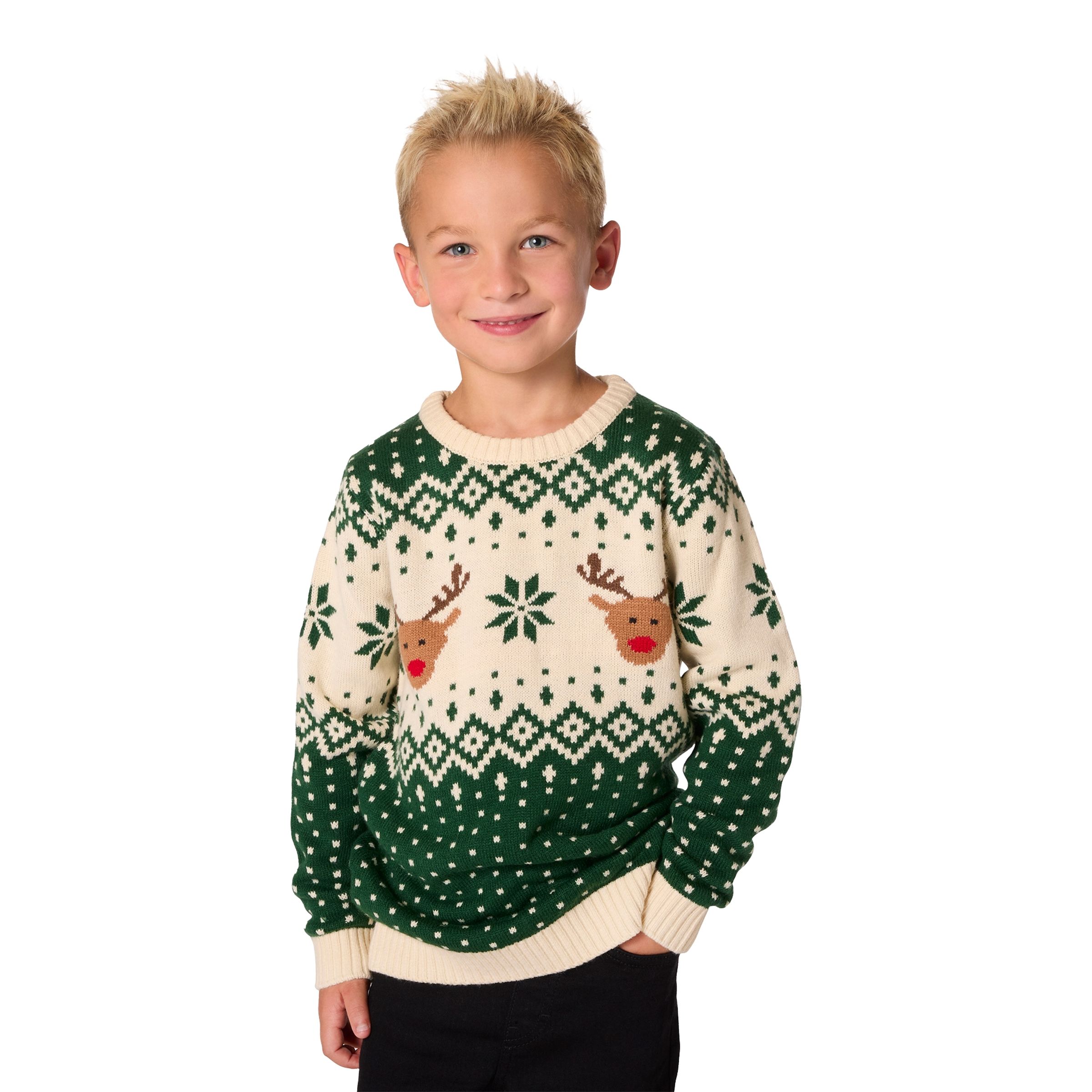 Julren Retro Grön Jultröja för Barn - 134/140 | Hem - Teman - Presenter - Barnpresenter | Pryloteket