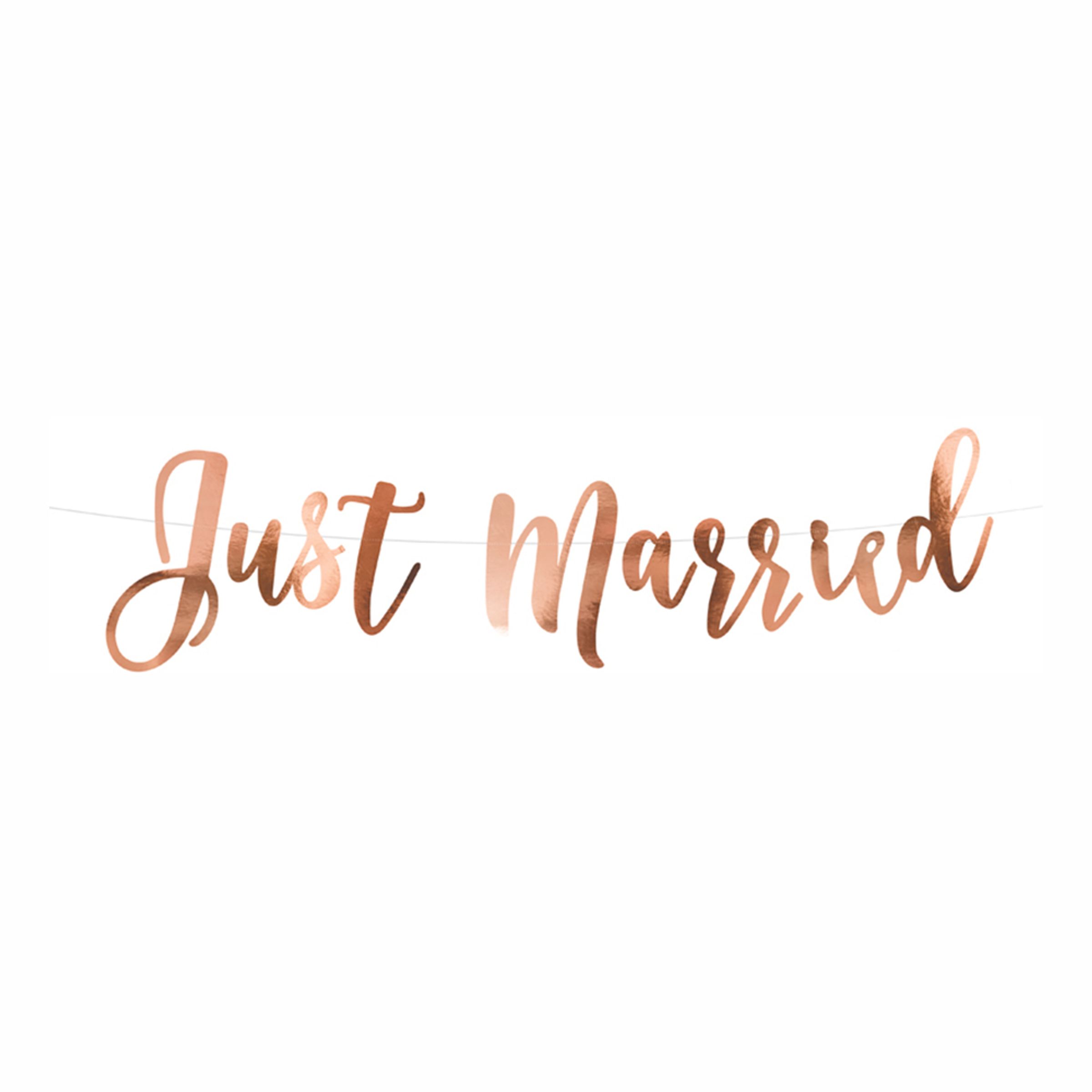 Just Married Bogstavguirlande Roséguld