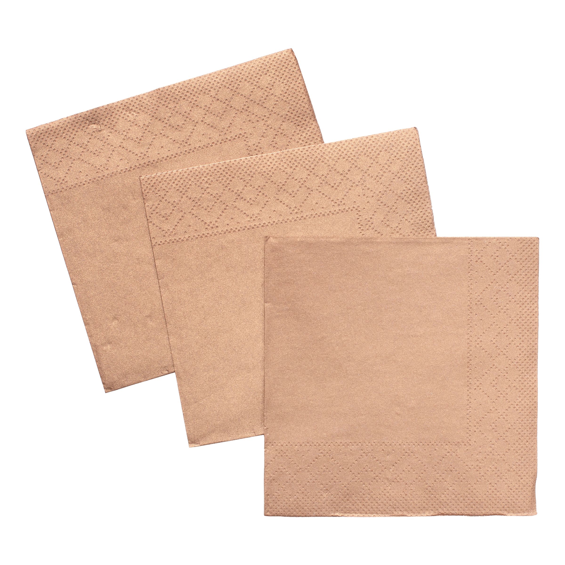 Kaffeservetter Roséguld - 20-pack | Hem - Teman - Barnkalas - Kalasteman - Prinsess Kalas | Party Outlet