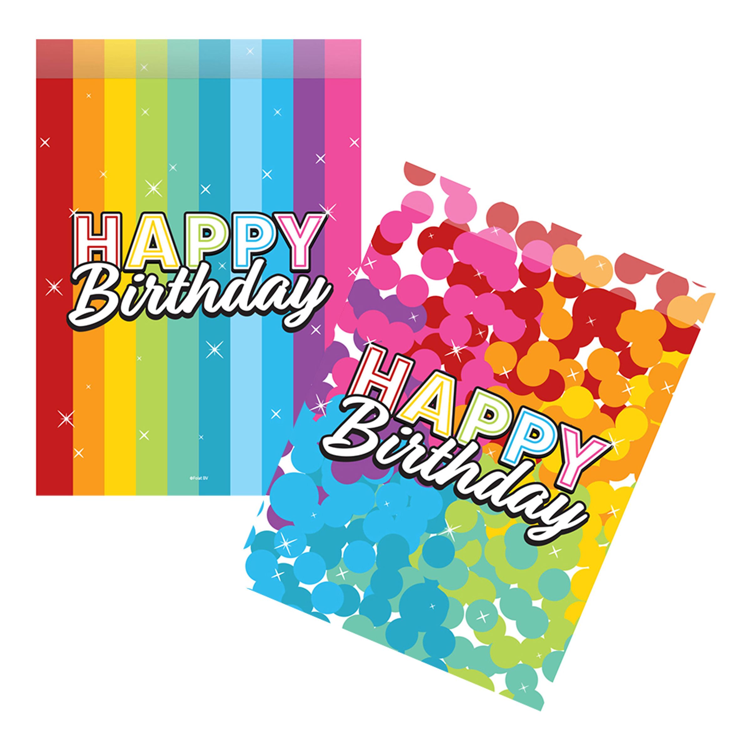 Kalaspåsar Happy Birthday Rainbow - 8-pack | Hem - Festartiklar - Kalastillbehör - Kalaspåsar | Pryloteket