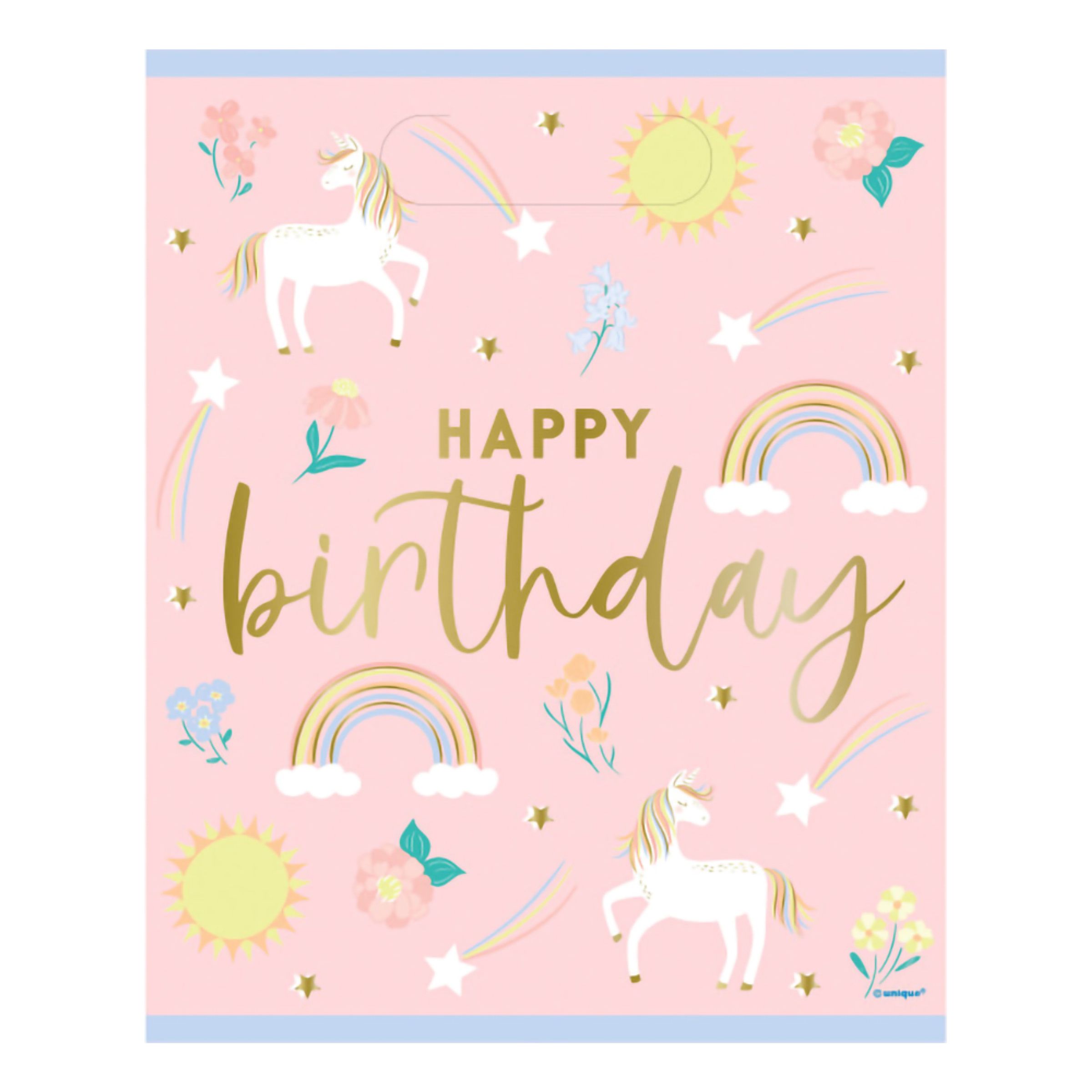 Festposer Happy Birthday Unicorn - 8-stk