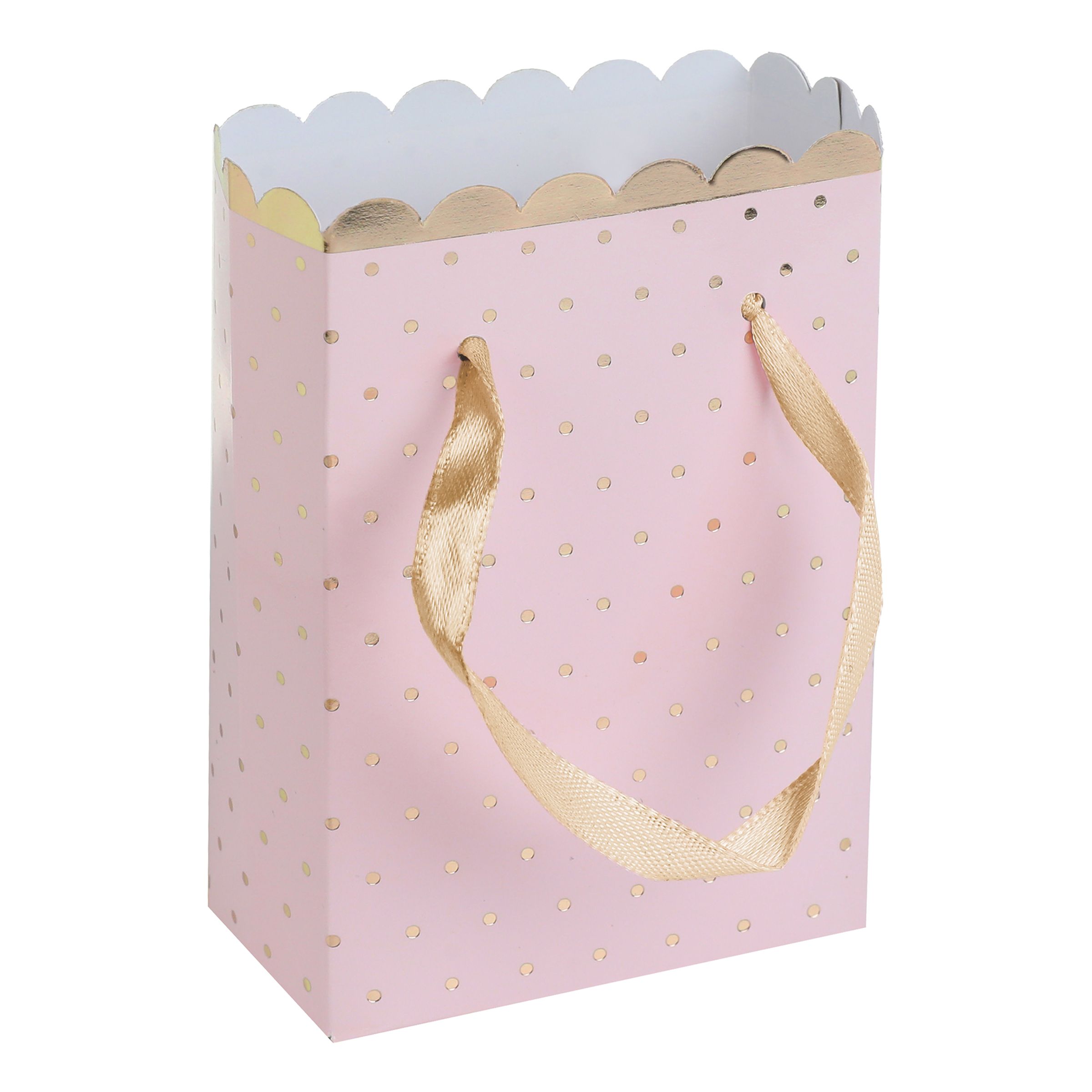 Kalaspåsar Prickiga Ljusrosa/Guld - 6-pack | Hem - Festartiklar - Kalastillbehör - Kalaspåsar | Pryloteket
