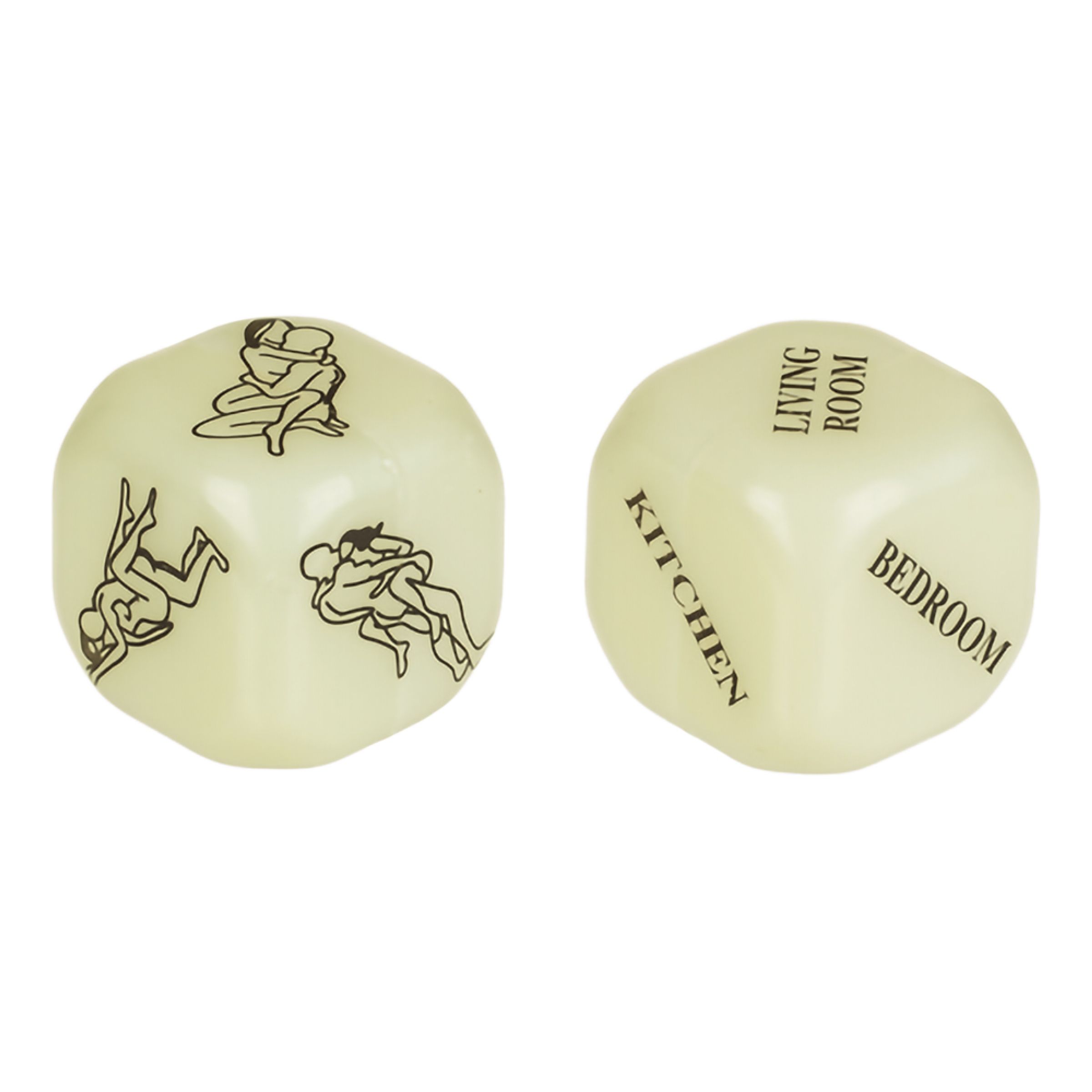 Kama Sutra Terninger Glow in the Dark - 2-pak