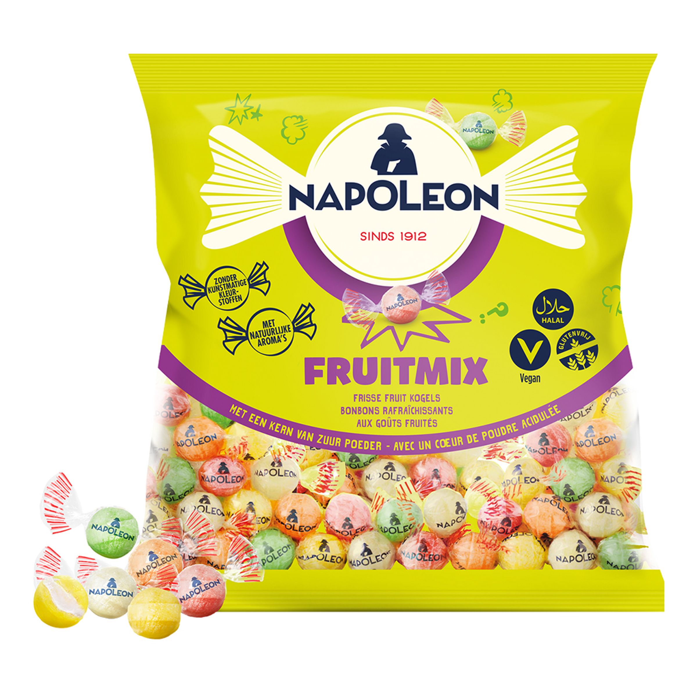 Napoleon Kanonkulor Sura Frukter Storpack - 1 kg | Hem - Godis & Läsk - Godis - Karameller | Maskeradspecialisten