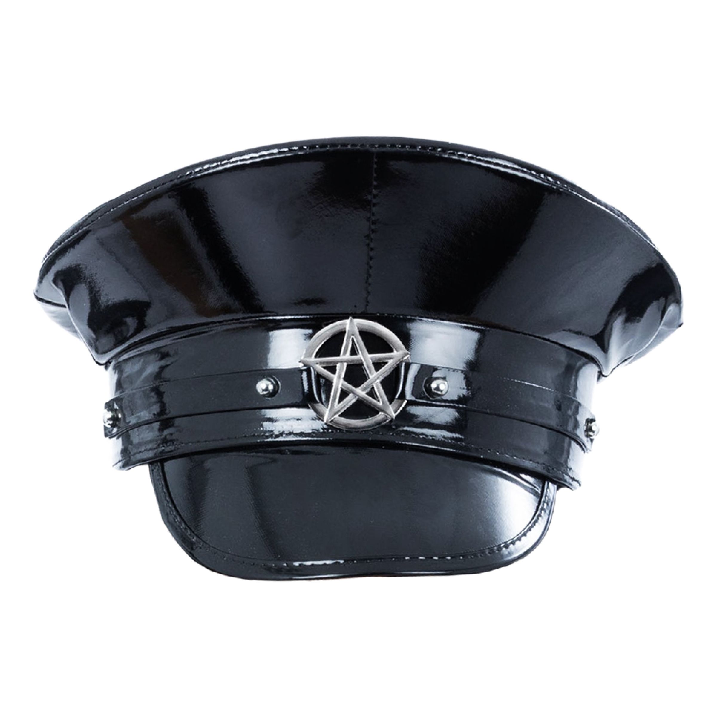 Kaptenshatt Svart med Pentagram - One size