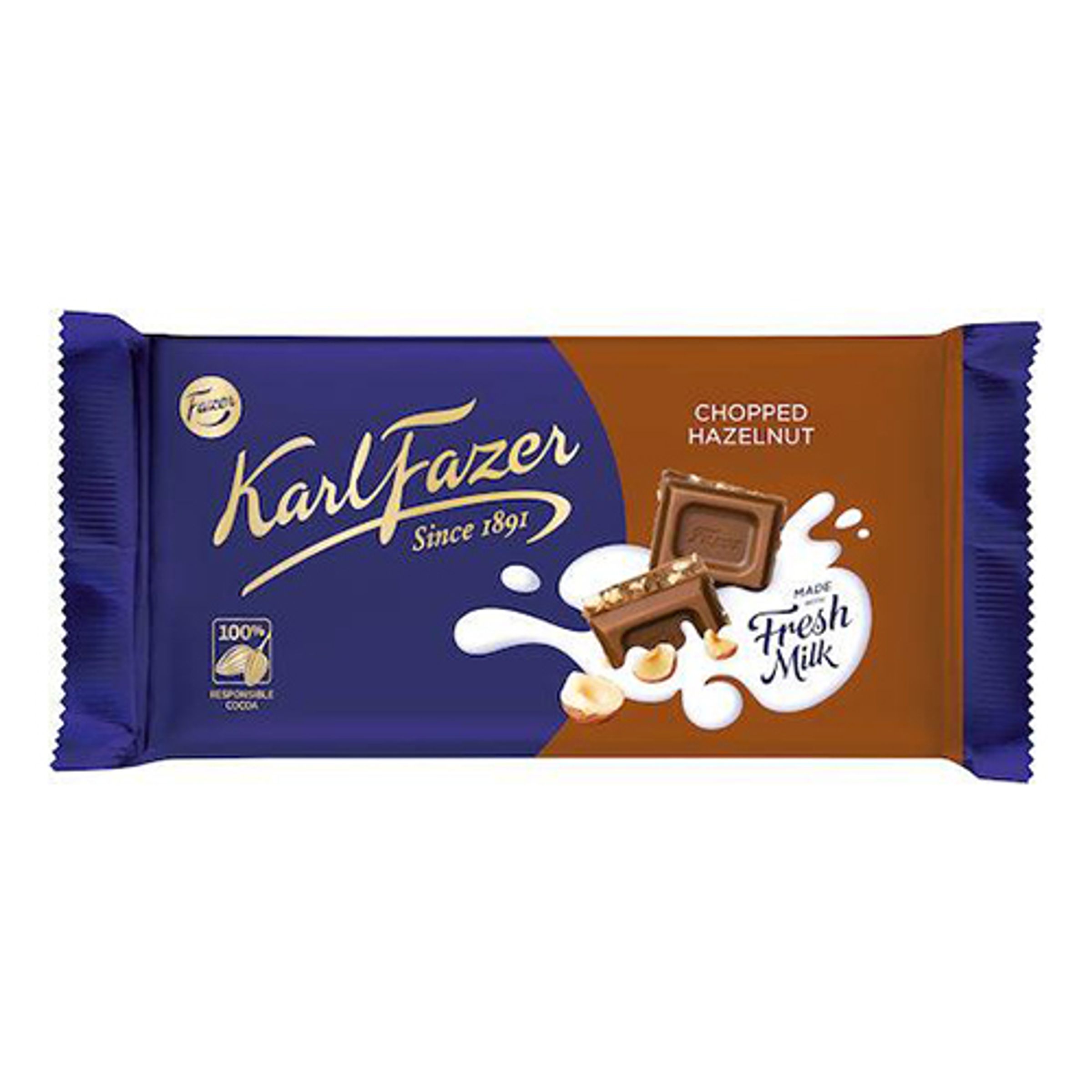 Karl Fazer Hackade Hasselnötter - 145 g | Hem - Godis & Läsk - Godis - Choklad | Maskeradspecialisten