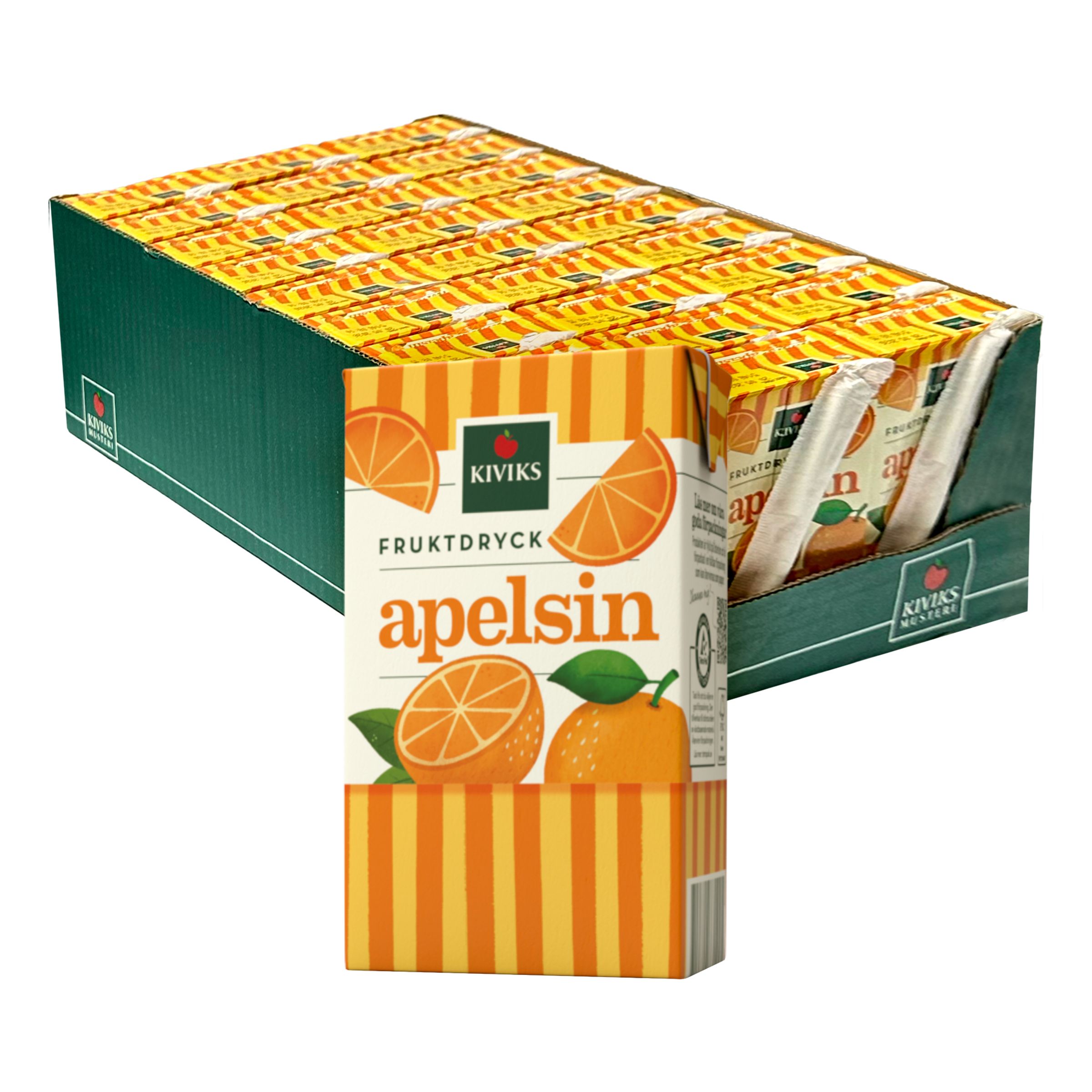Kivik Apelsindryck med Sugrör - 27 x 25 cl | Hem - Godis & Läsk - Dryck - Juice & Saft | Maskeradspecialisten