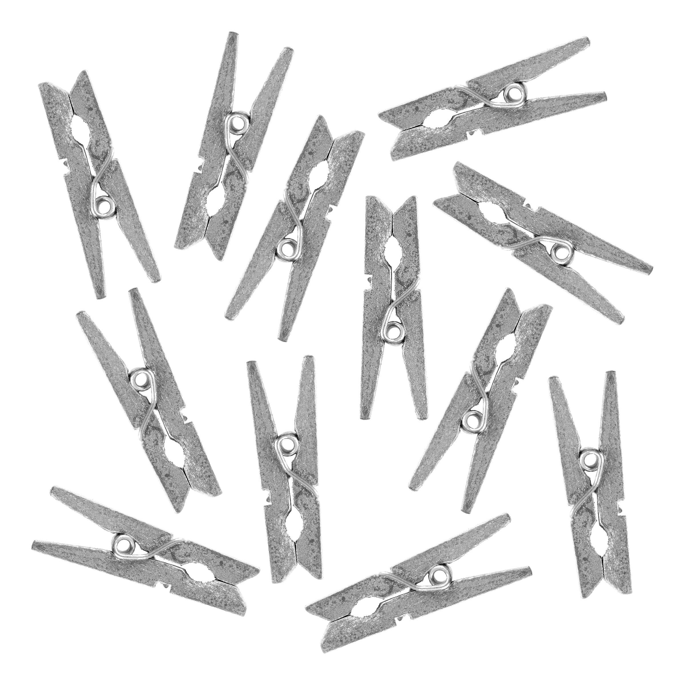 Tøjklemmer Mini - Silver 12-pack 3,5 cm