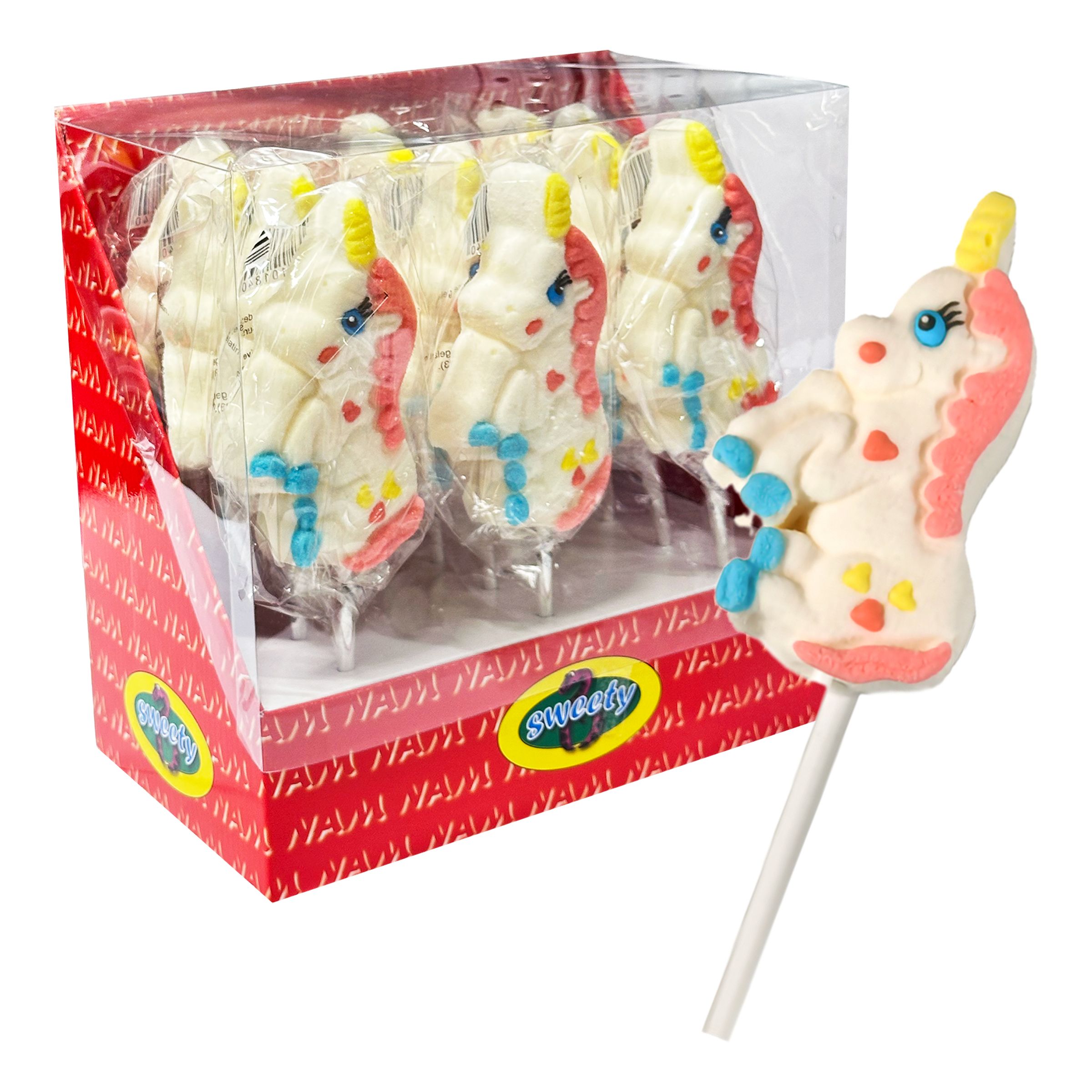 Klubba Marshmallow Unicorn Storpack - 12 x 75 g | Hem - Godis & Läsk - Godis - Klubbor | Maskeradspecialisten
