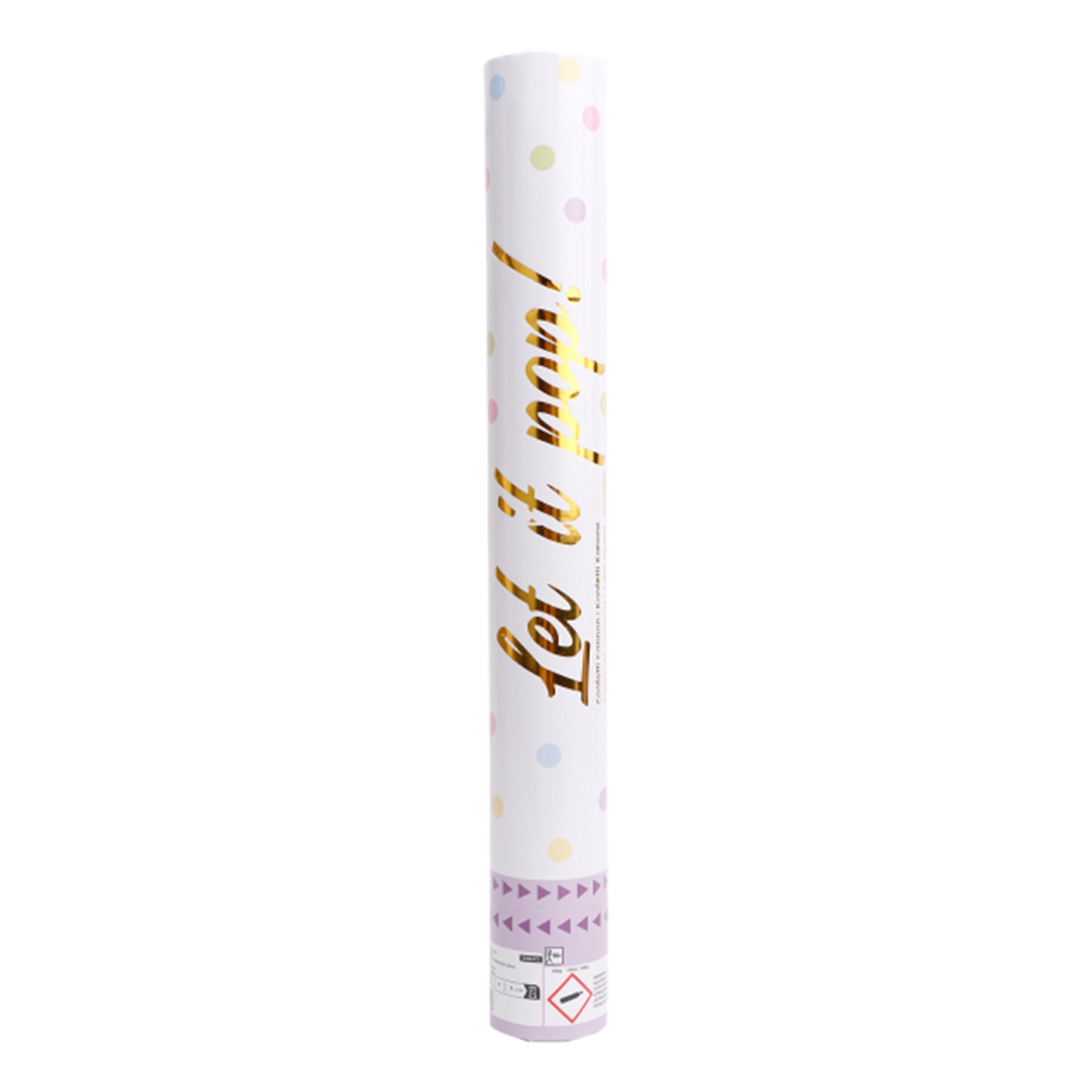 Konfettikanon Flerfarvet Pastel - 40 cm