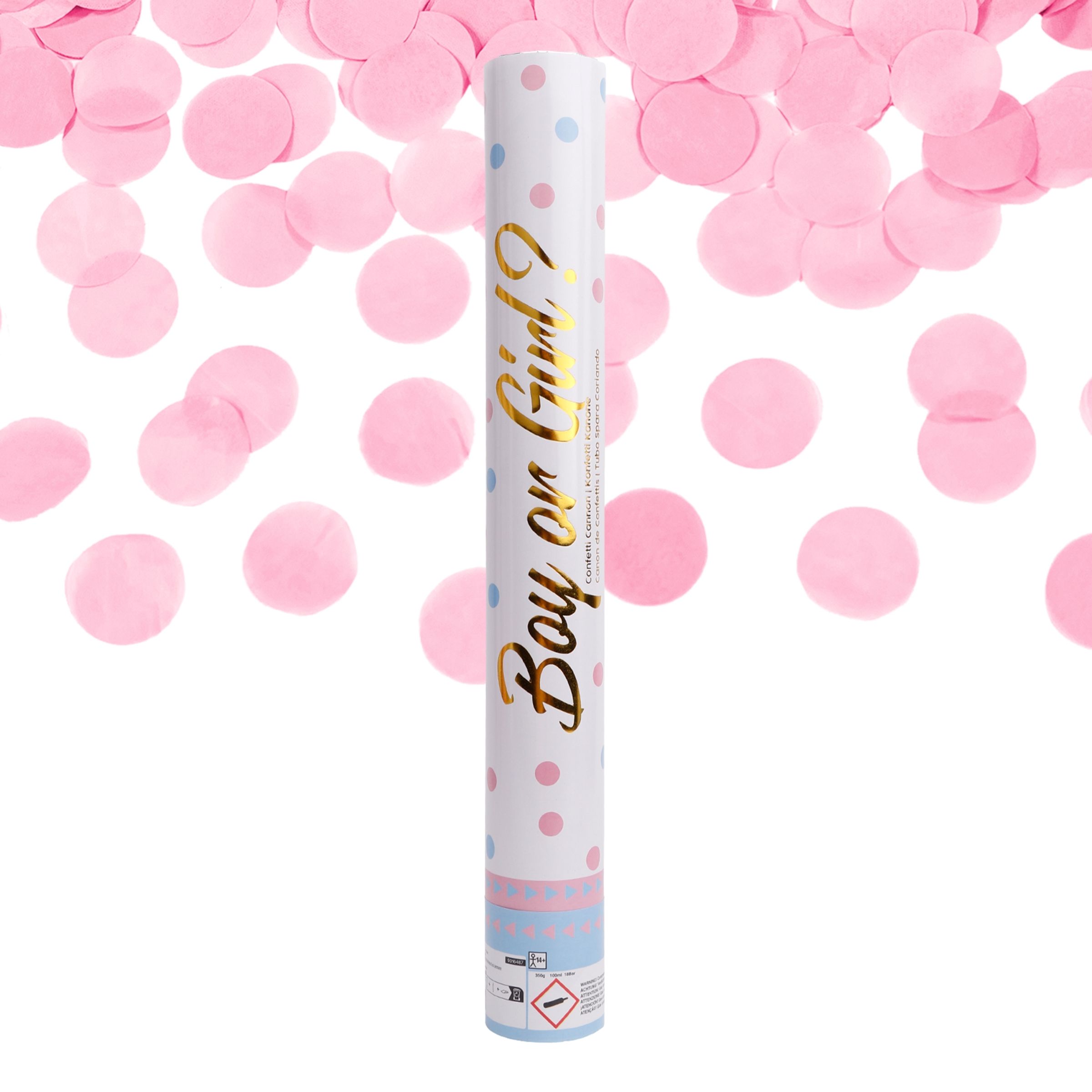 Gender Reveal konfettikanon 40 cm - Pige
