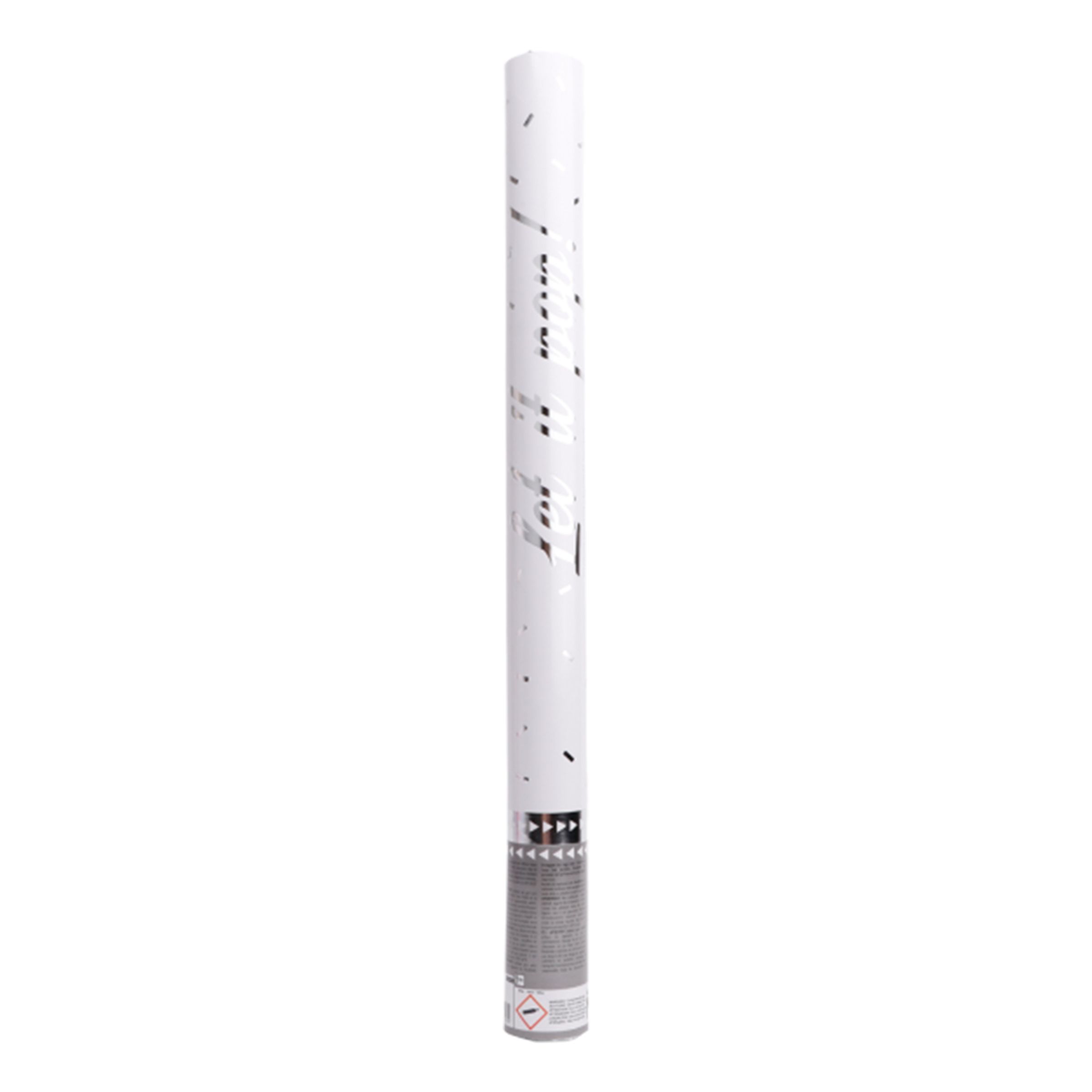 Konfettikanon Sølv Metallic - 60 cm billede