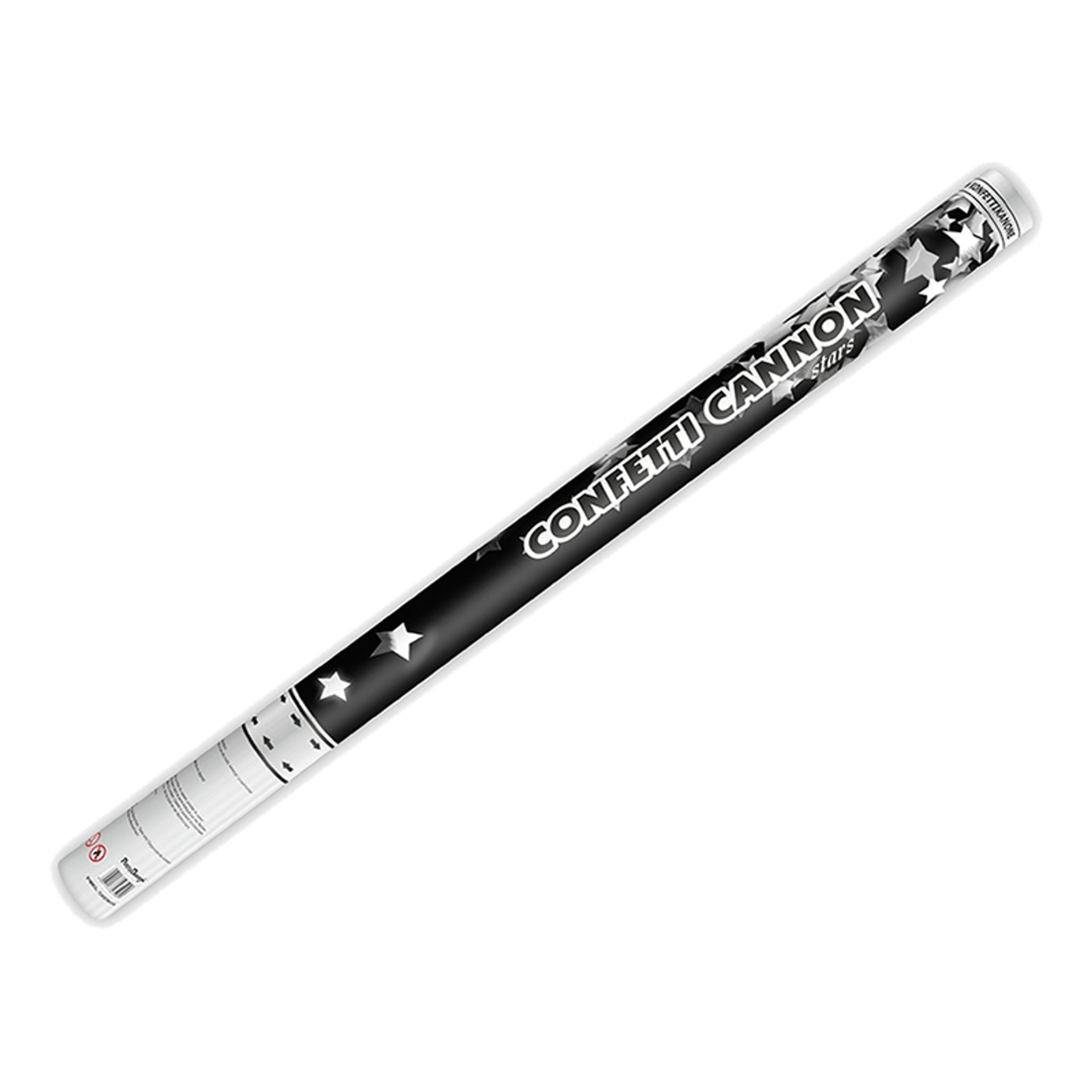 Konfettikanon Silverstjärnor - 80 cm | Hem - Festartiklar - Festdekoration - Konfetti | Pryloteket