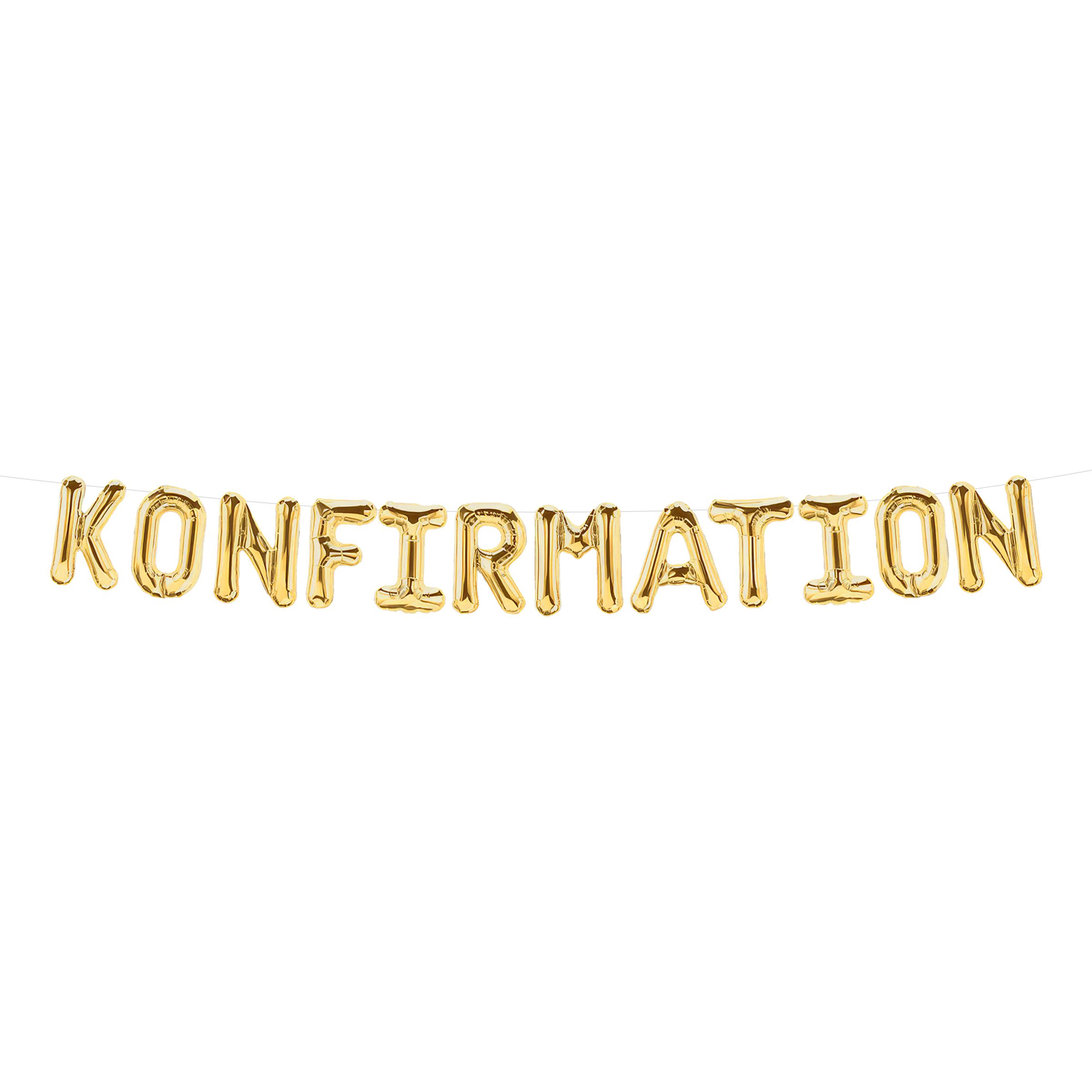 Ballongguirlande Konfirmation Guld