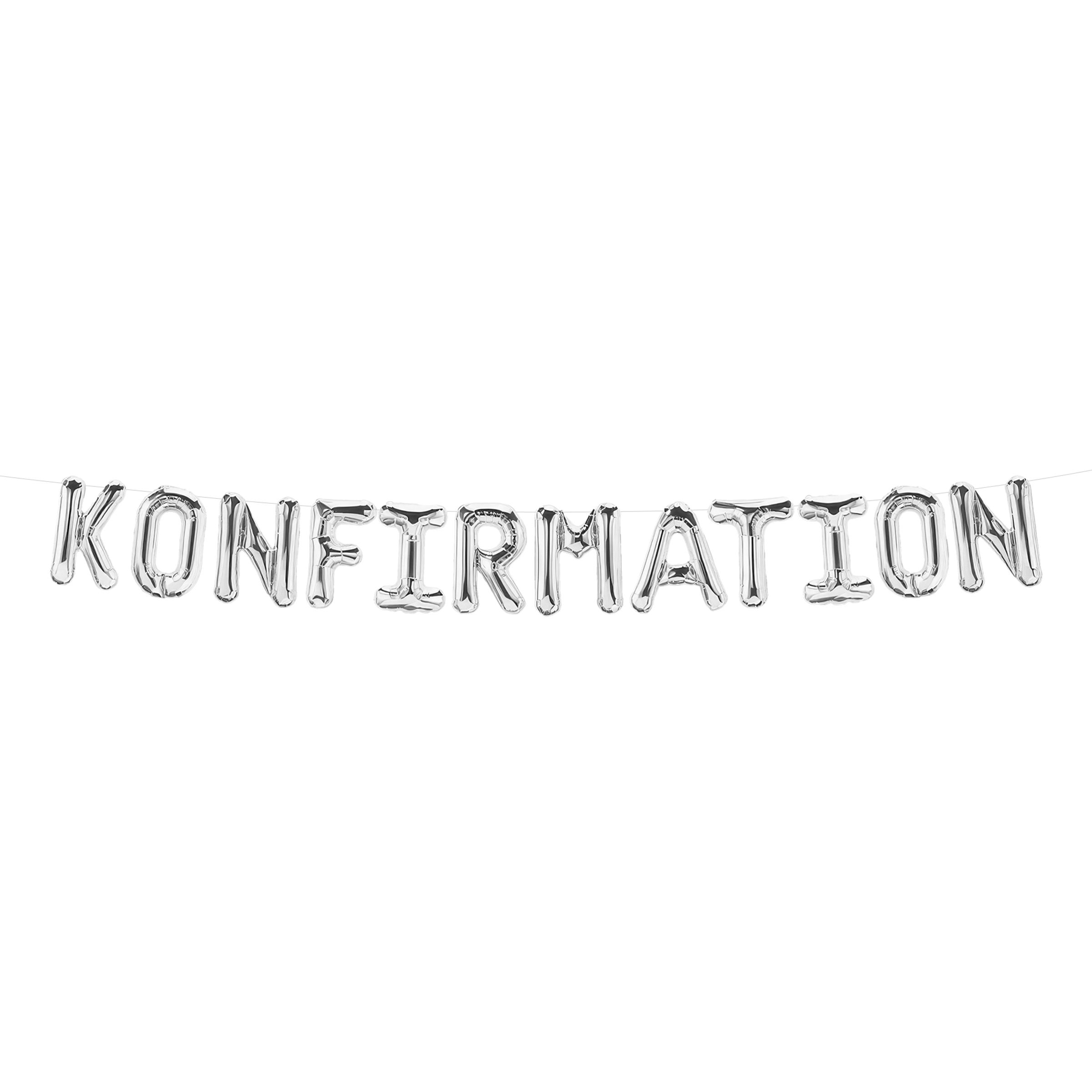 Ballongguirlande Konfirmation Sølv