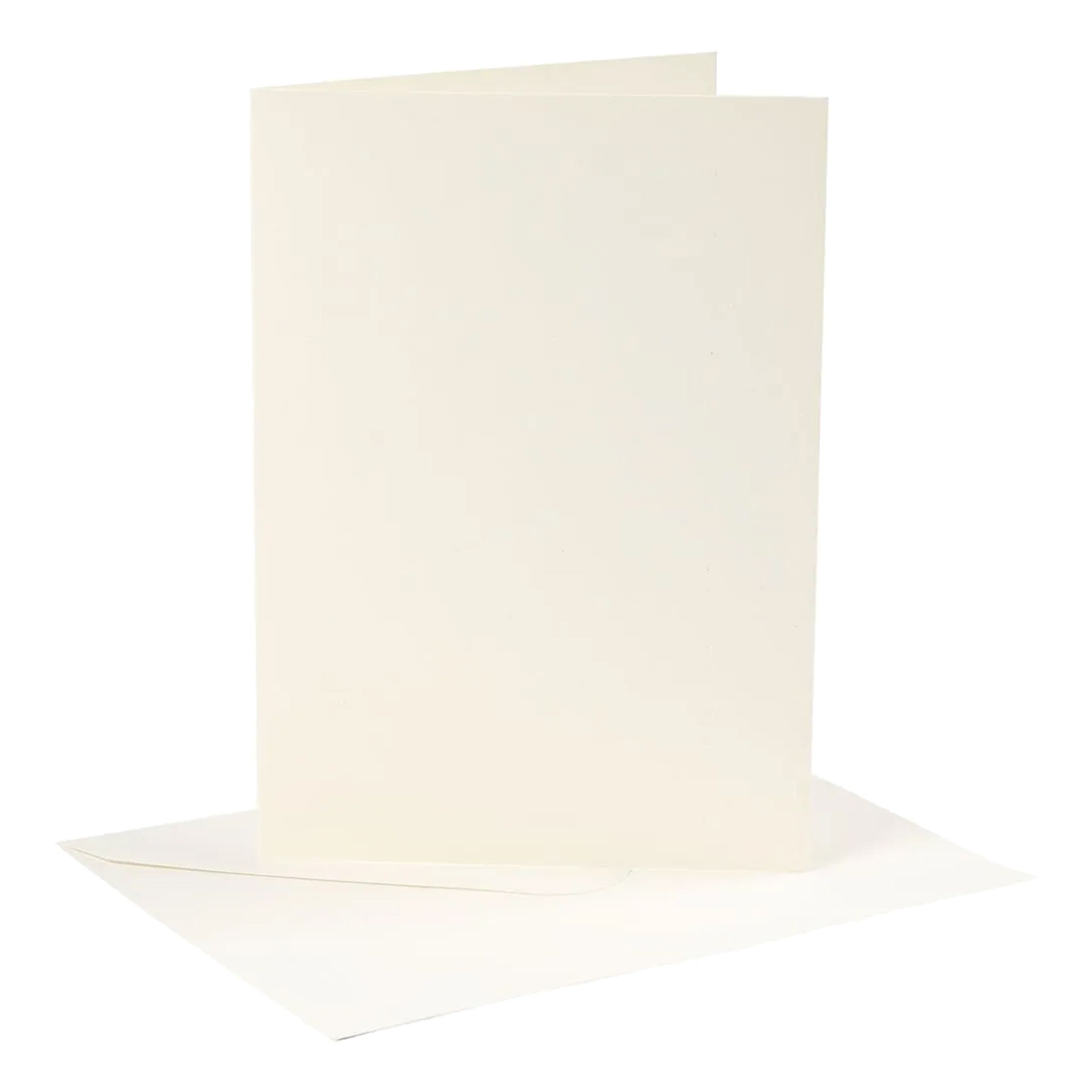 Kort Og Kuverter - Kort Str. 12,7x17,8 Cm - Kuvert Str. 13,3x18,5 Cm - 220 G - Råhvid - 4 Sæt