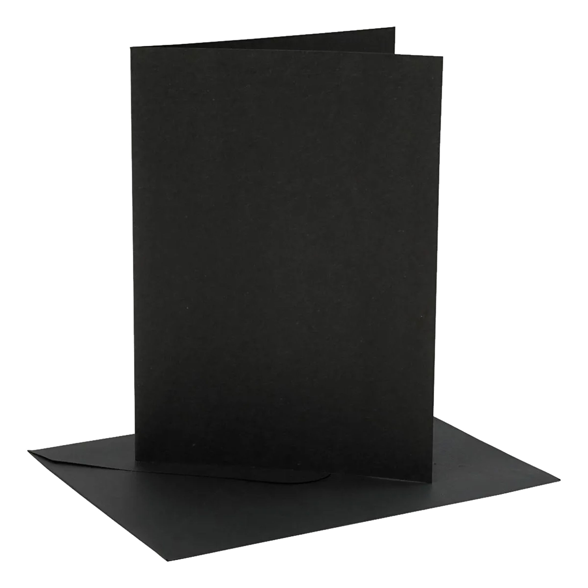 Kort Og Kuverter - 12,7x17,8 Cm - 13,3x18,5 Cm - Sort - 4 Sæt