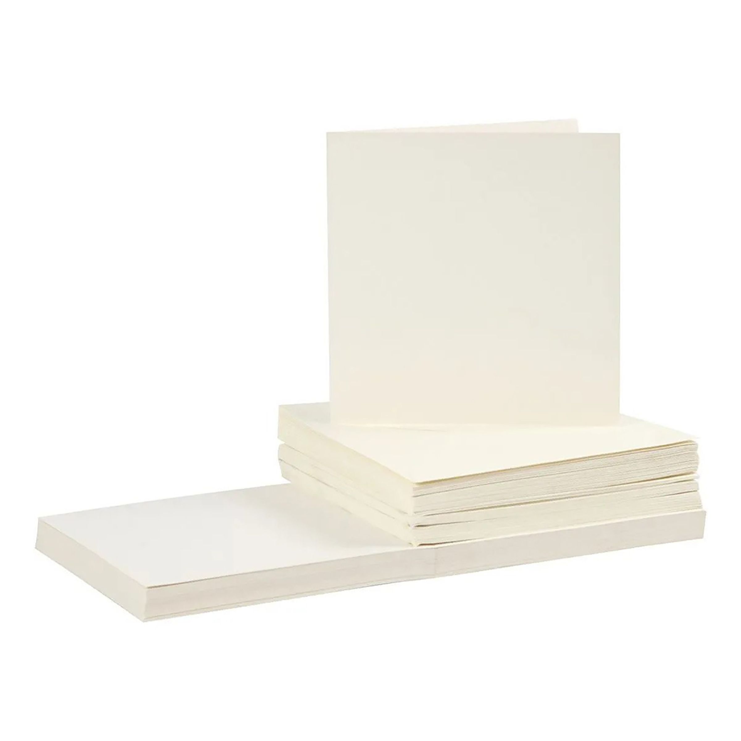Kort og kuverter, kort str. 15x15 cm, kuvert str. 16x16 cm, råhvid, 50sæt