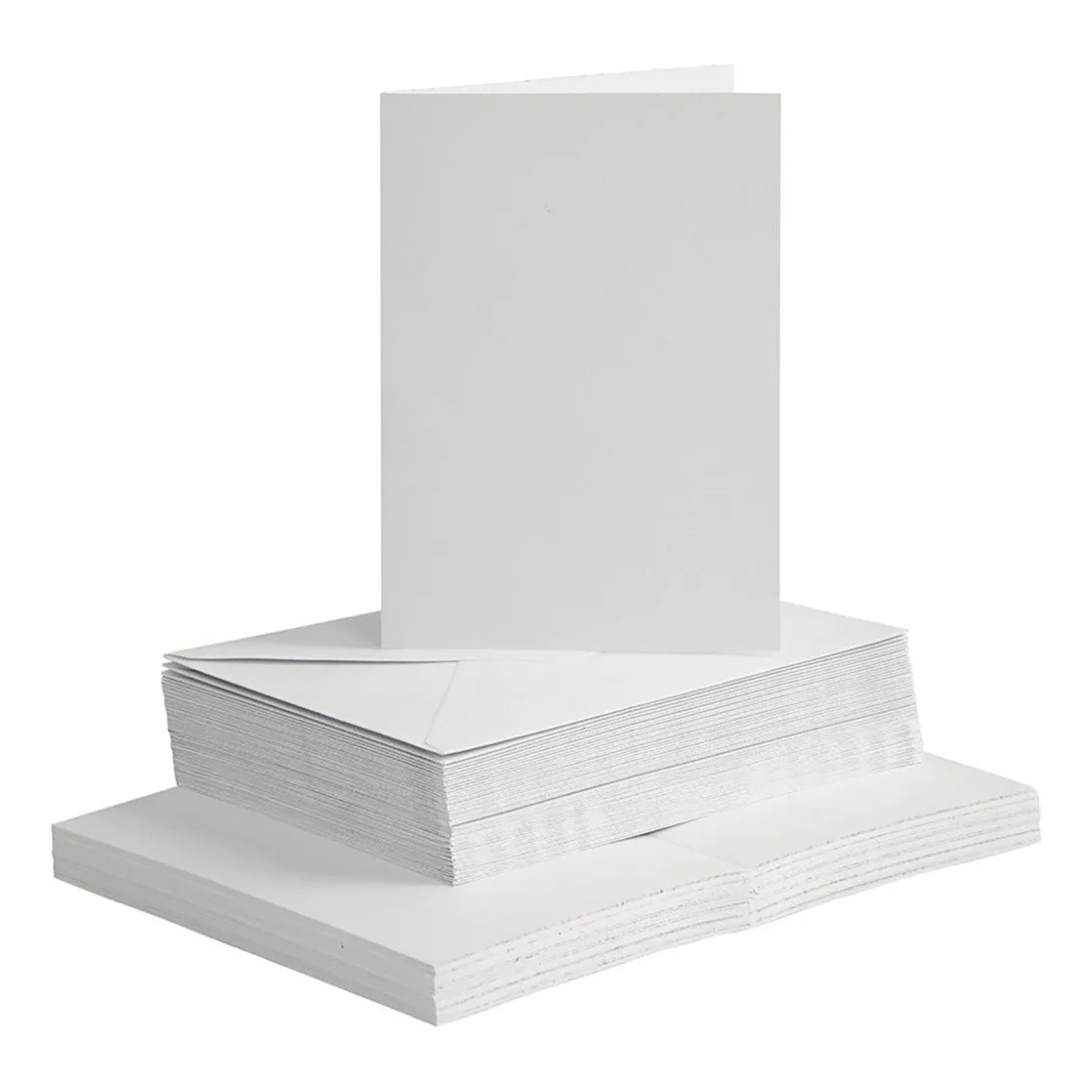 Kort og kuverter, kort str. 10,5x15 cm, kuvert str. 11,5x16,5 cm, hvid, 50sæt