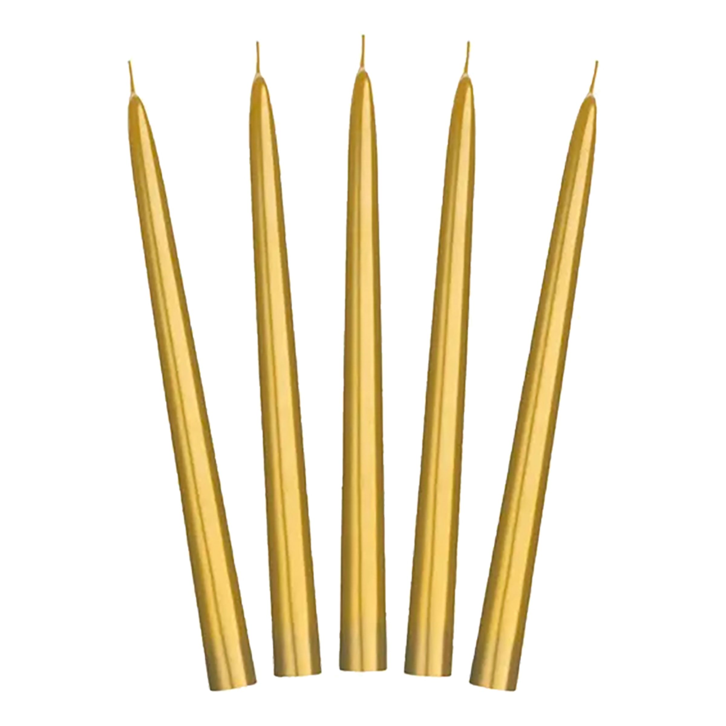 Guldmetallic stearinlys 10 stk.