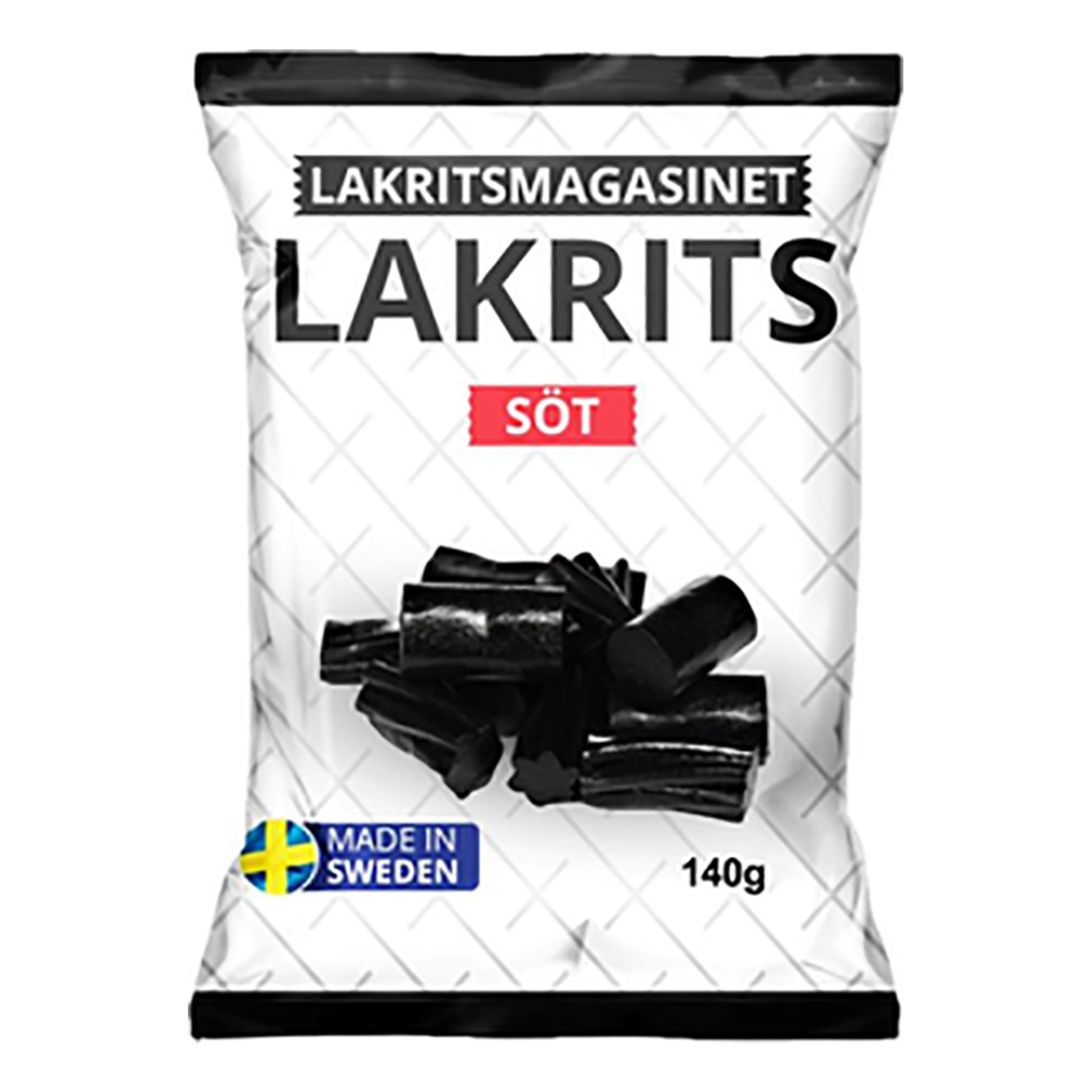 Lakritsmagasinet Sötlakrits - 140 g | Hem - Godis & Läsk - Godis - Lakrits | Maskeradspecialisten
